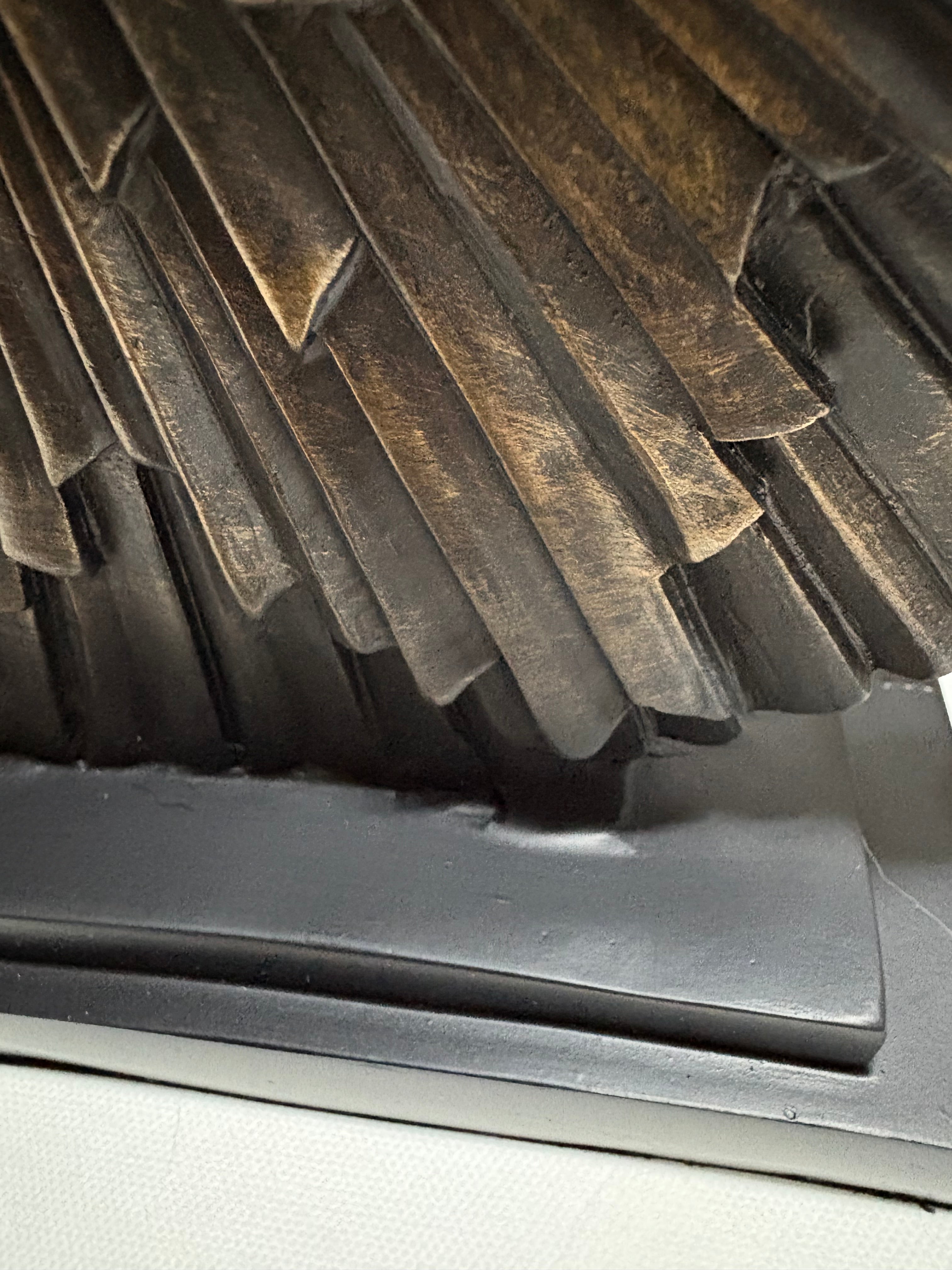 Black Resin Round Sunburst Statement Ornament