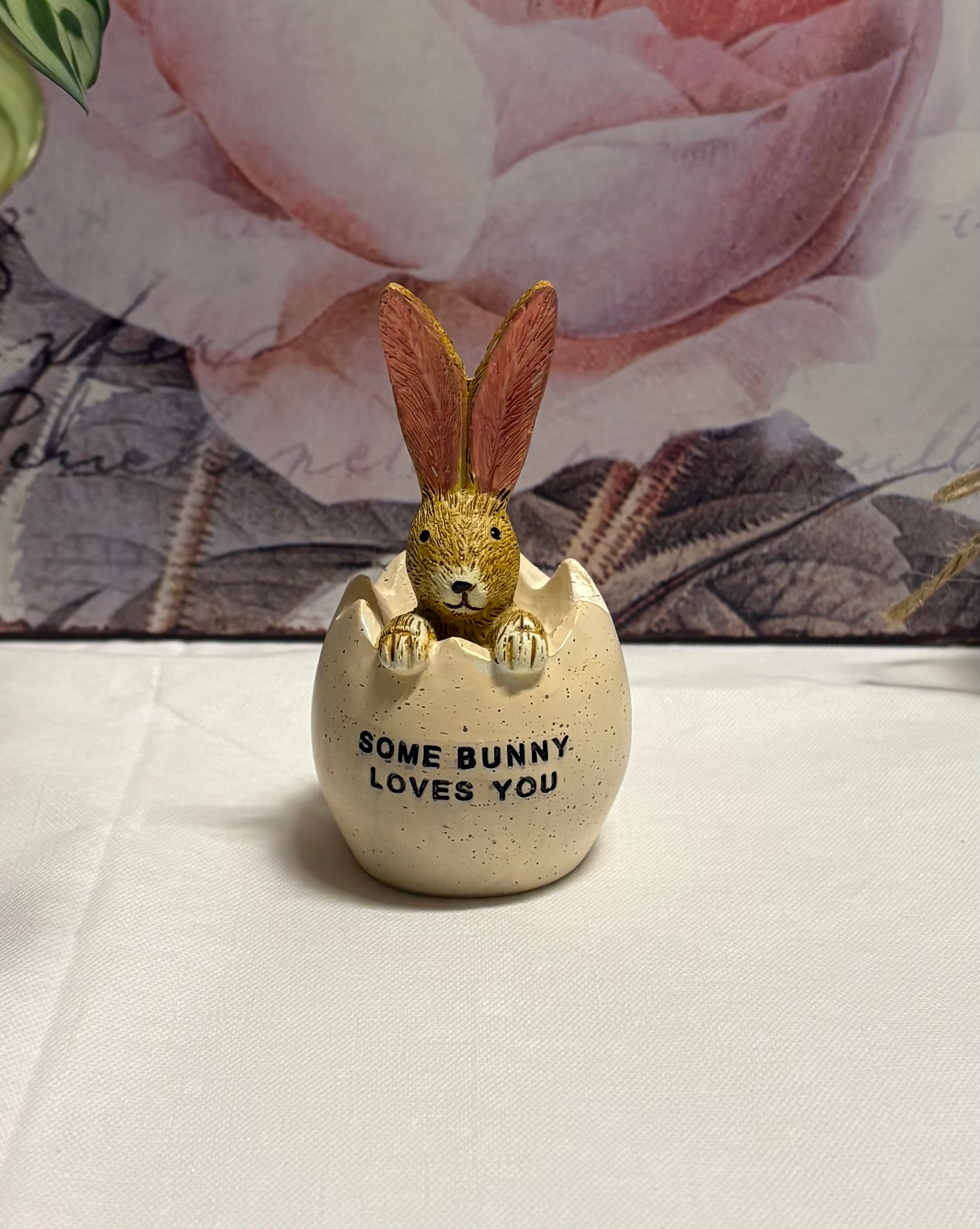 Some Bunny Loves You Bunny in Egg Resin Figure