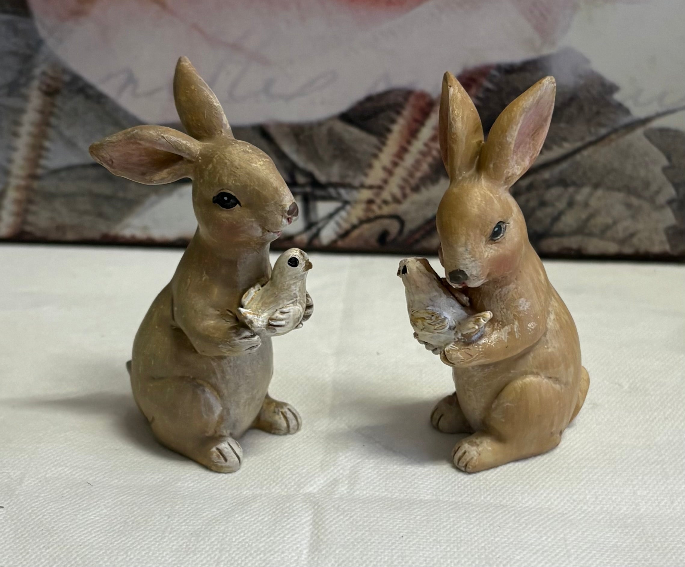 Pair of Bunny & Bird Ornaments