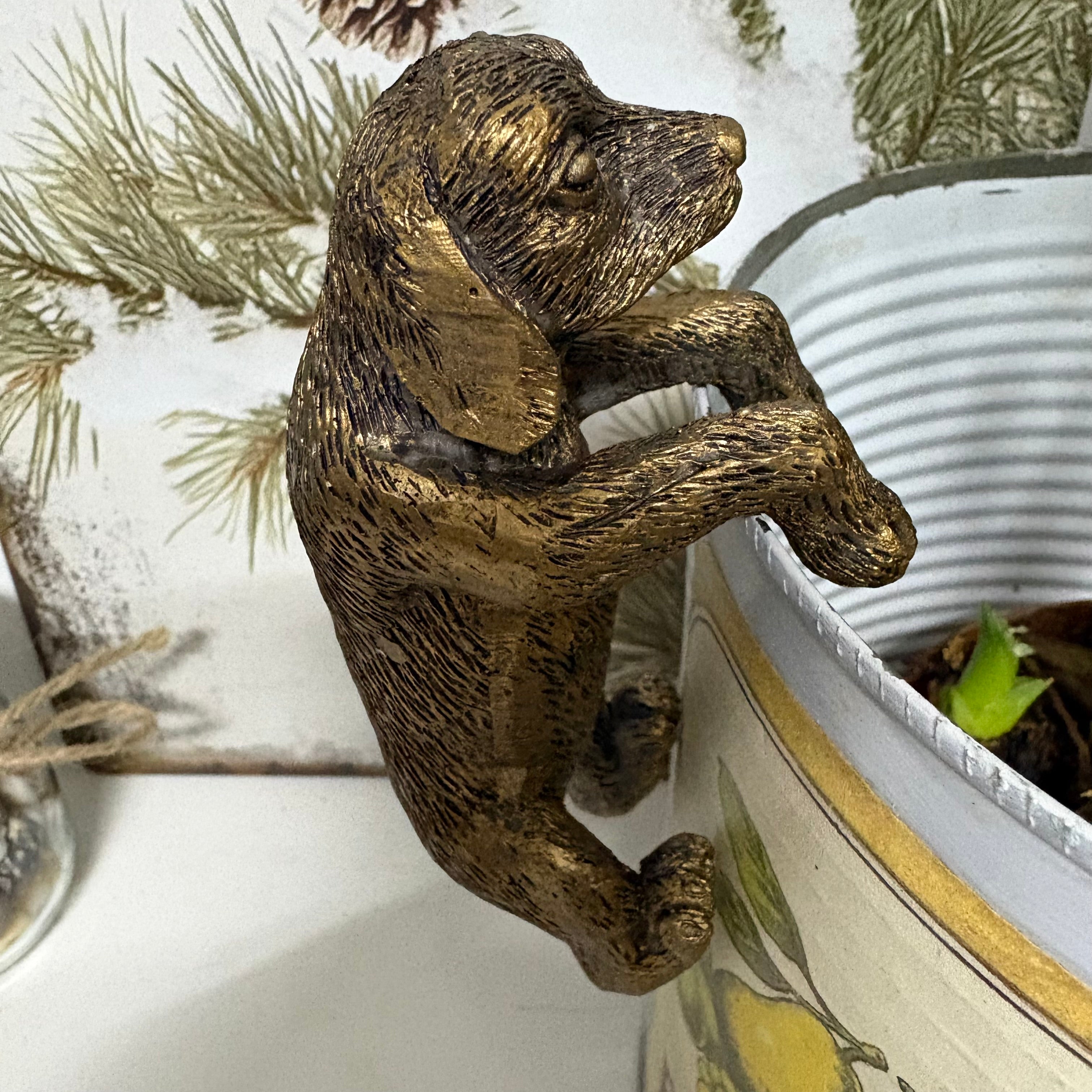 Cocker Spaniel Resin Pot Hanger - Antique Bronze