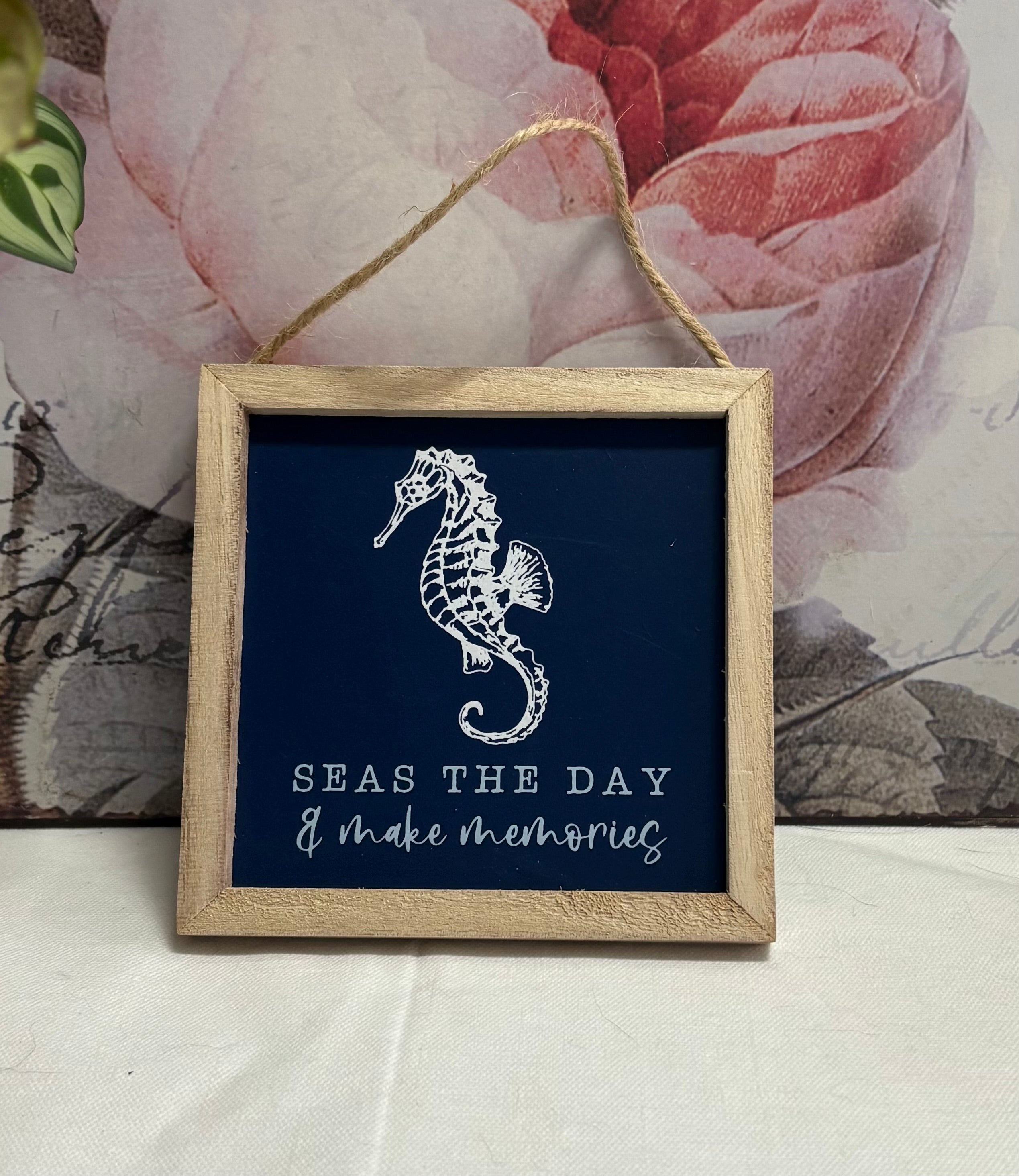 Seas the Day Wooden Sign, 12cm