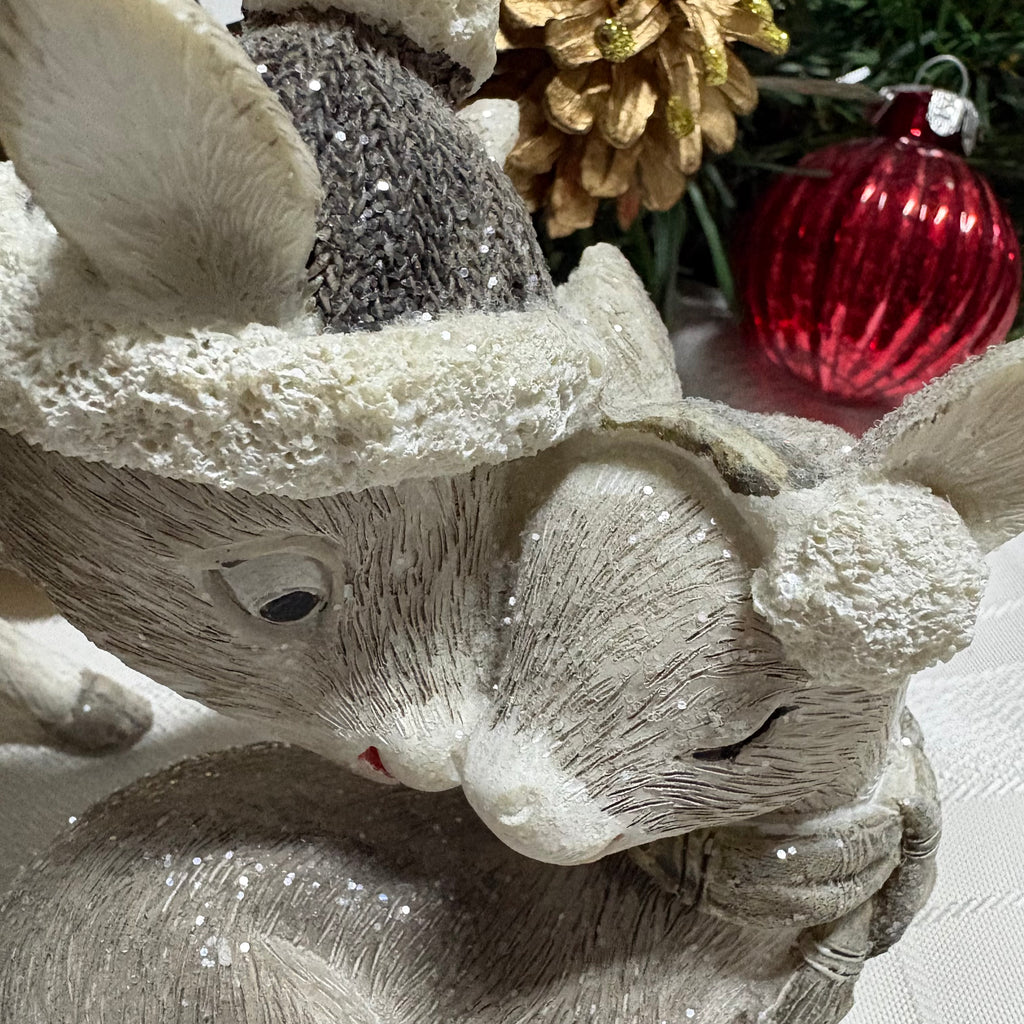 Nudging Deer Mother & Baby Resin Ornament
