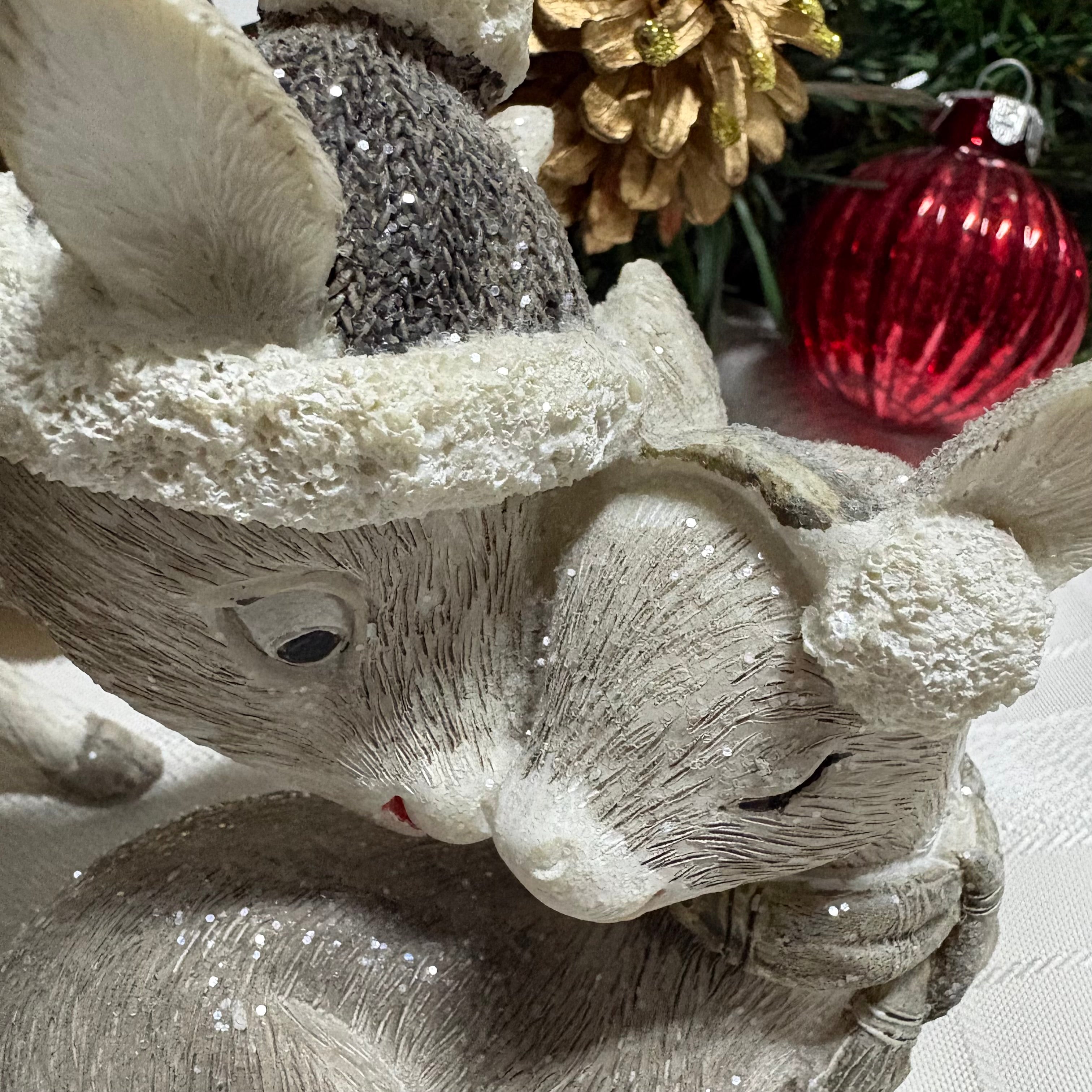 Nudging Deer Mother & Baby Resin Ornament