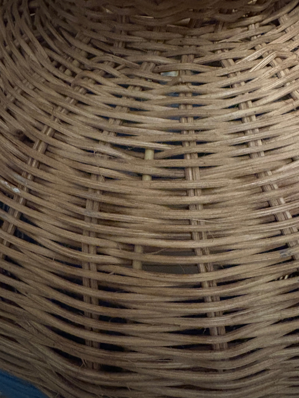 Blue Stripe Rattan Pot Vase With Handles