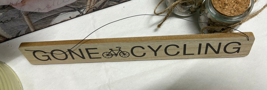Wooden "Gone Cycling" Sign, 30cm