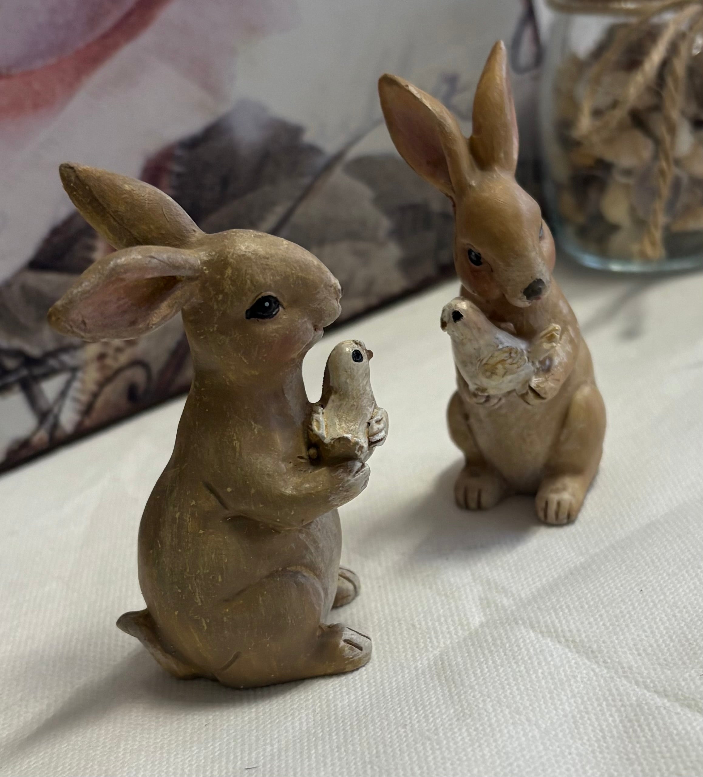 Pair of Bunny & Bird Ornaments