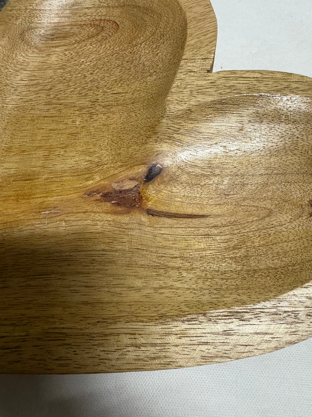 Natural Wooden Heart Dish - 20cm