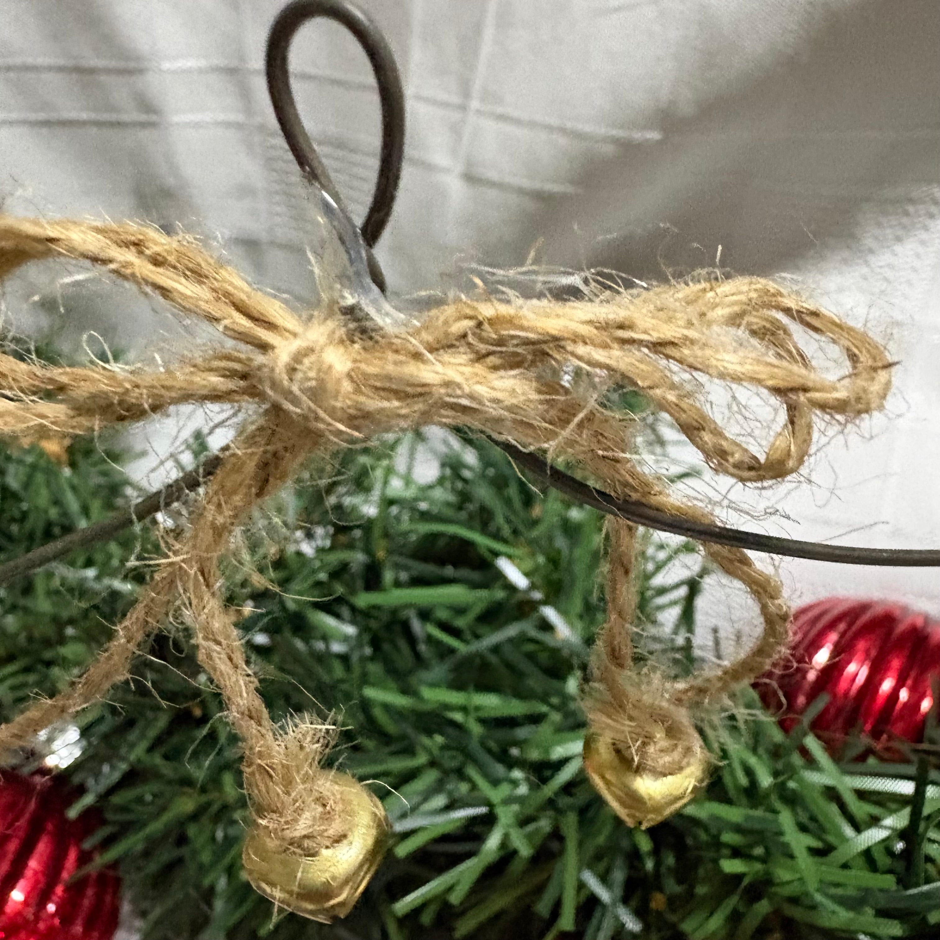 Wooden Gold Glitter Bird & Holly Hanging Decoration
