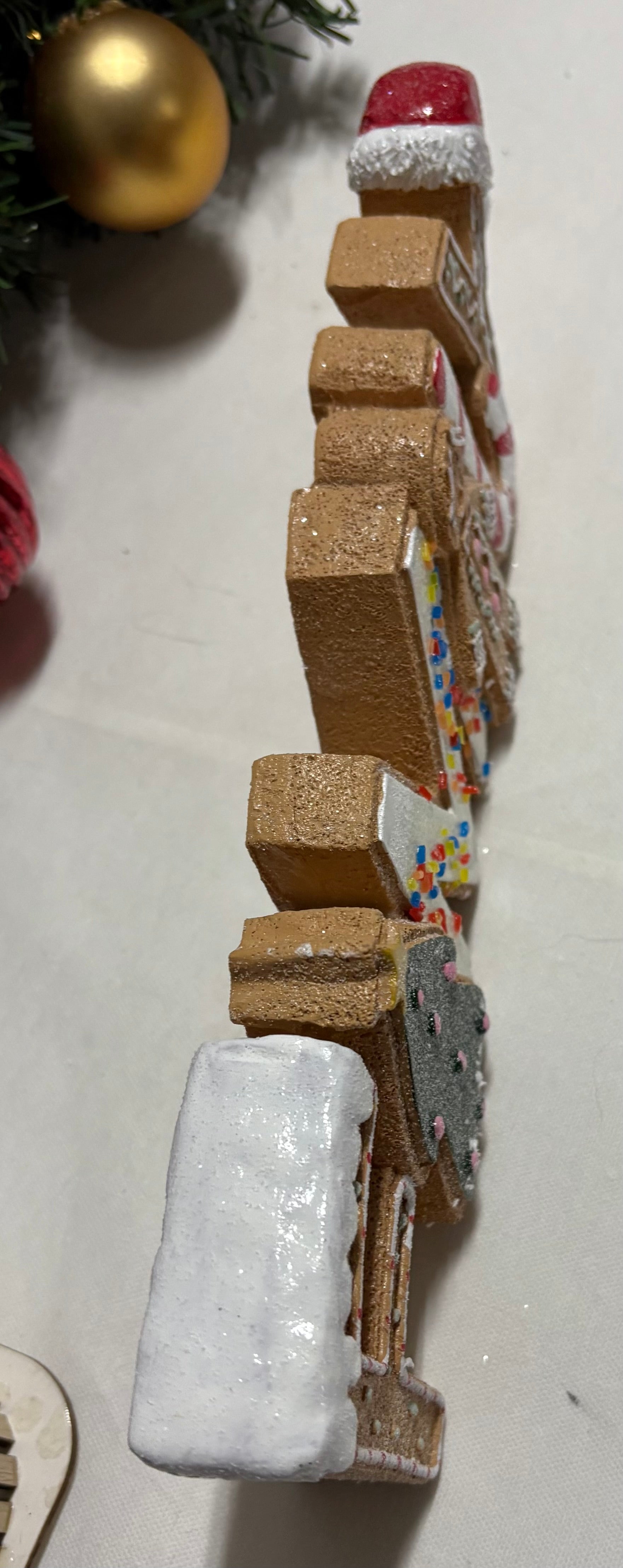 Gingerbread Resin Family Sign Christmas Ornament