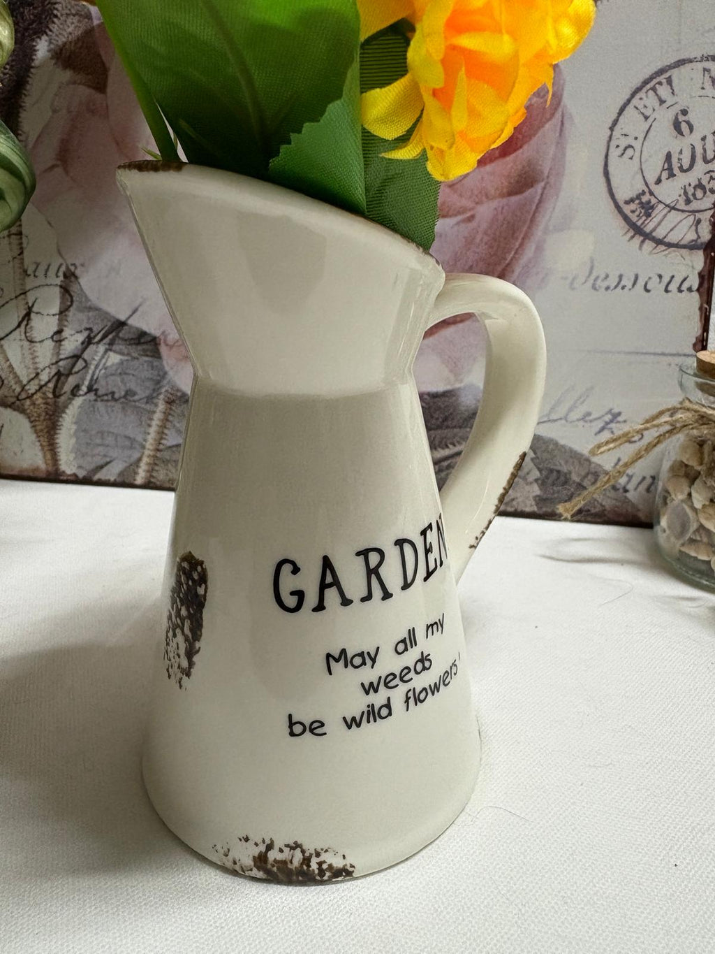 Ceramic Garden Jug, 13cm