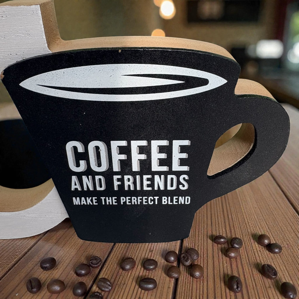 Wooden Block Coffee Sign – 'Friends'