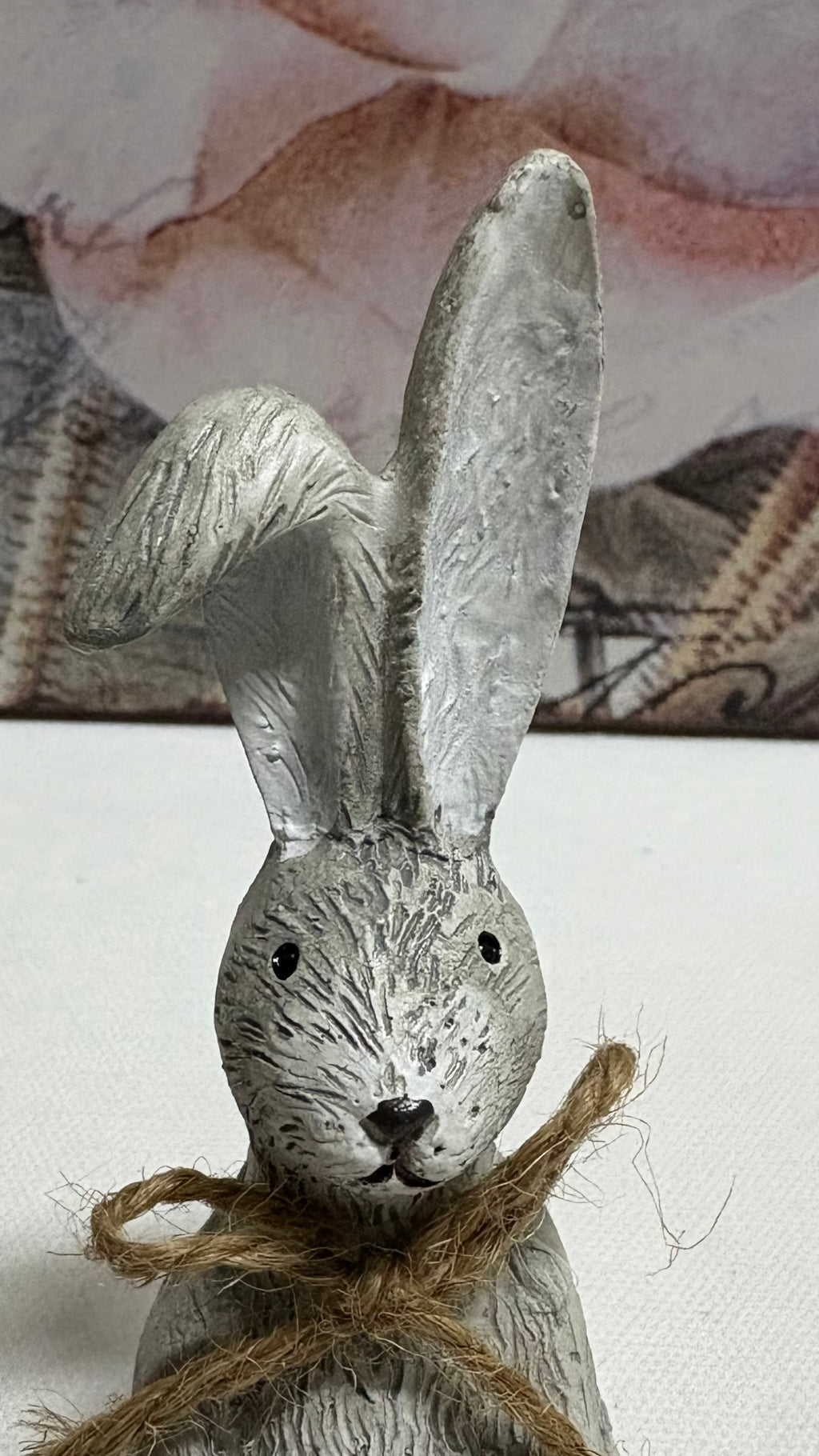 Grey Bunny Resin Figure Ornament
