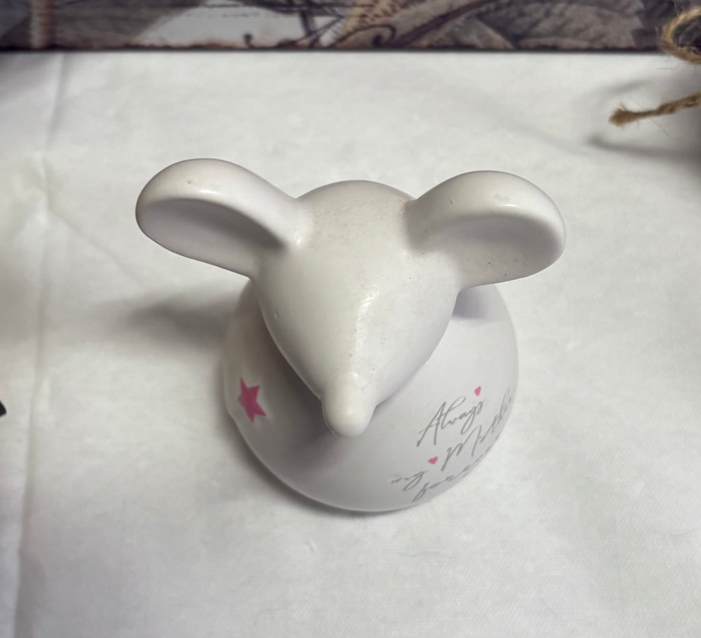Always My Mother White & Pink Ceramic Mouse Ornament