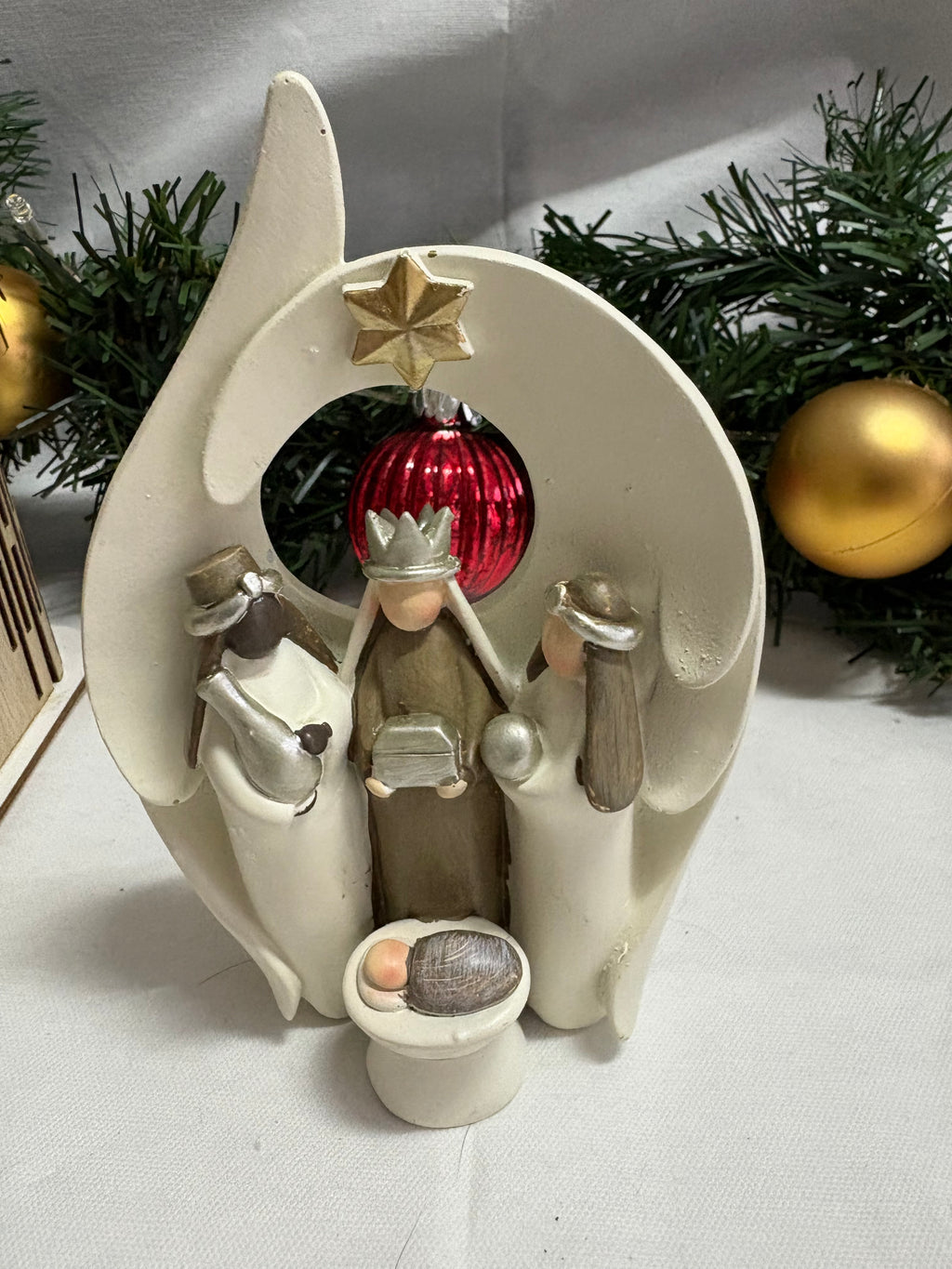 Modern Nativity Christmas Resin Ornament