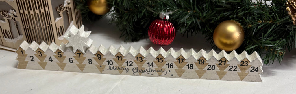 Star Wooden Advent Calendar Christmas Countdown