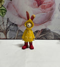 Standing Brown Raincoat Bunny Rabbit Hare Figure Ornament