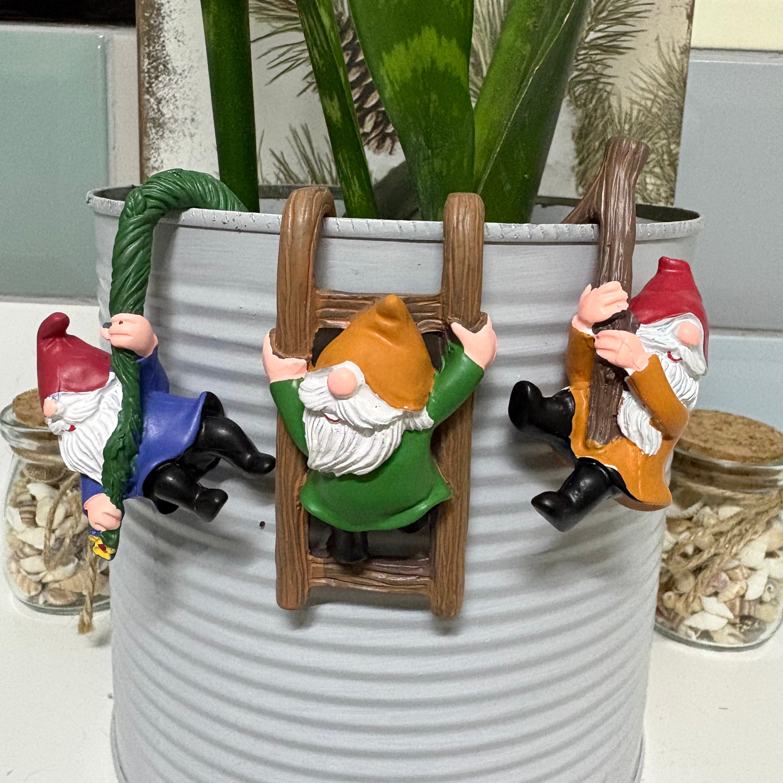 Set of 3 Gnome Resin Pot Hangers