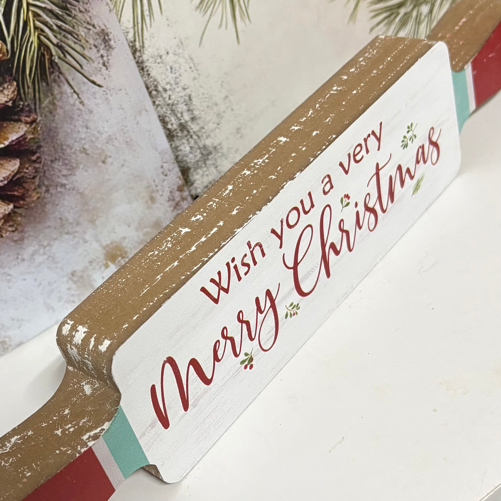 Rolling Pin Wooden Merry Christmas Ornament