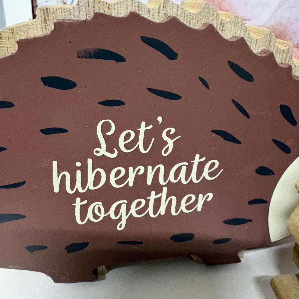 Pair of Wooden Hedgehog Ornaments