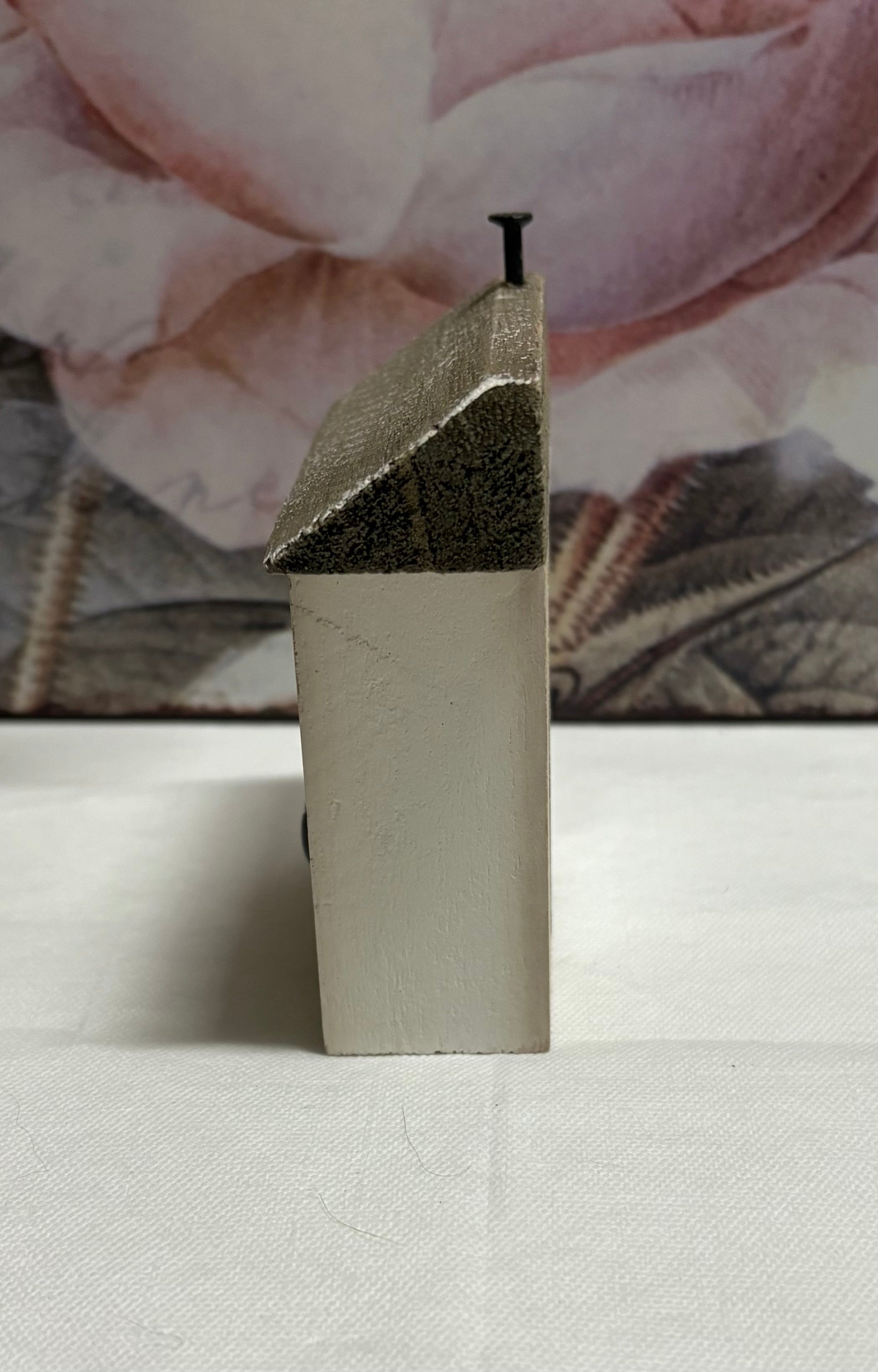 Happy Place Wooden House Ornament, 9.5cm