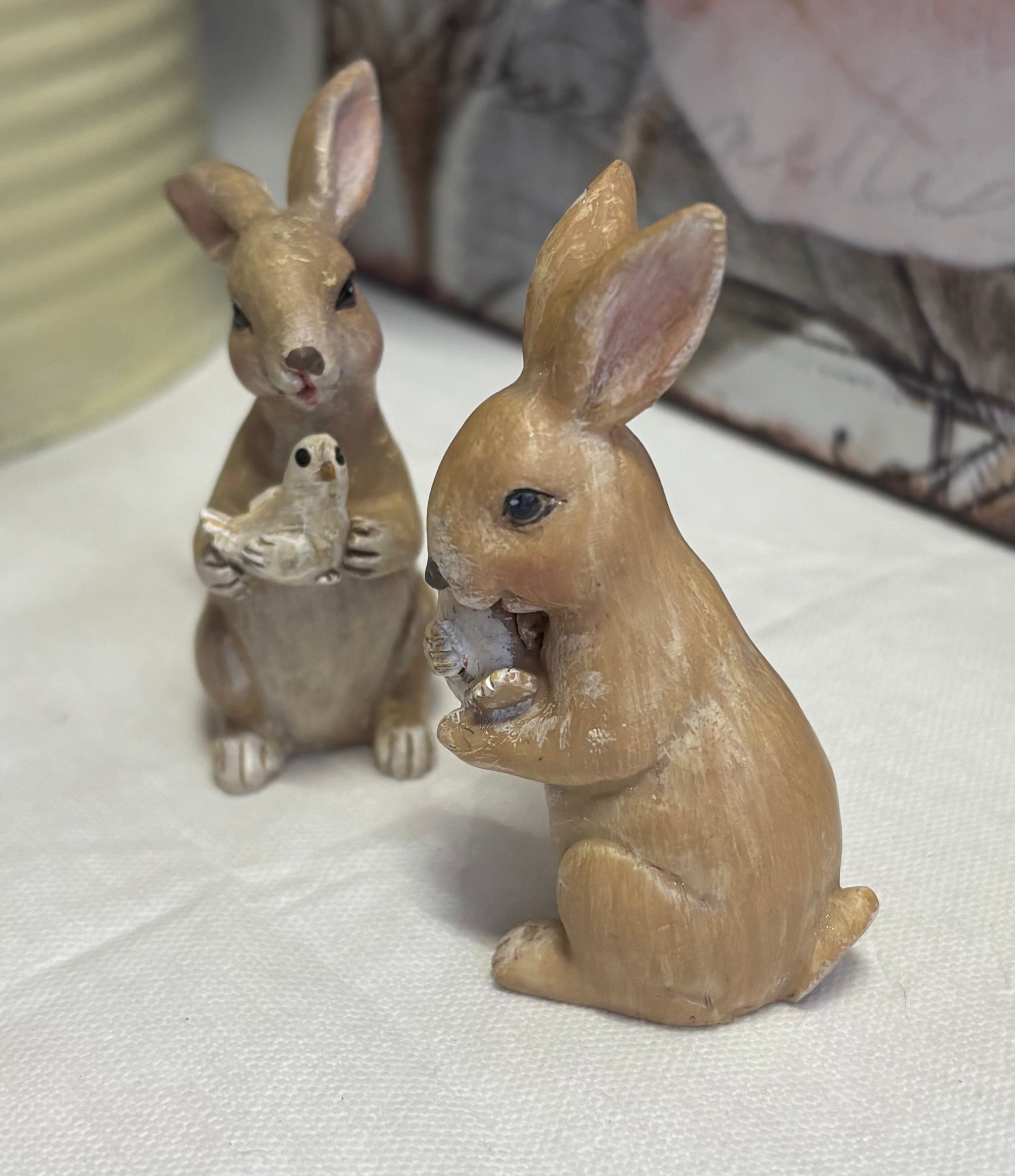 Pair of Bunny & Bird Ornaments