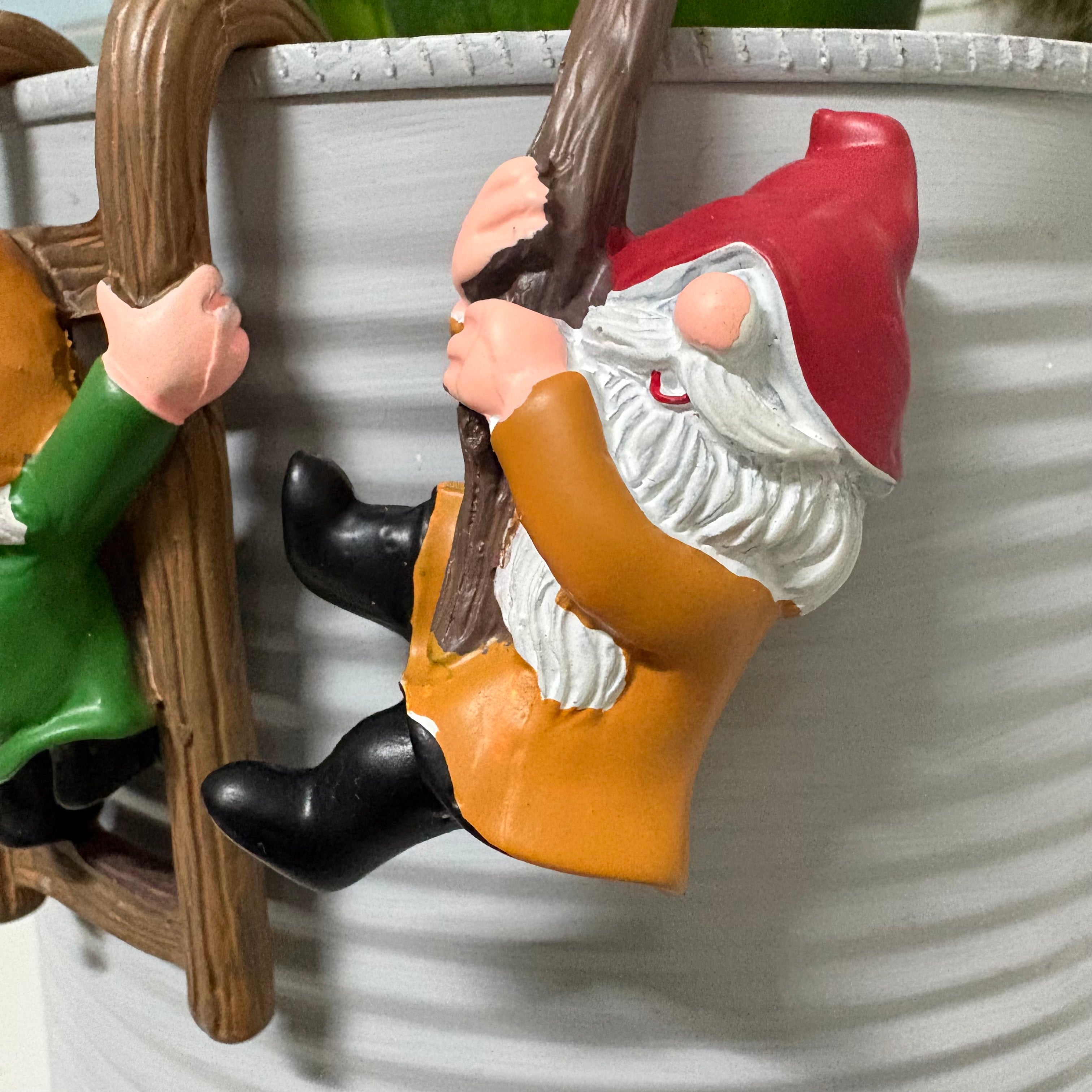 Set of 3 Gnome Resin Pot Hangers