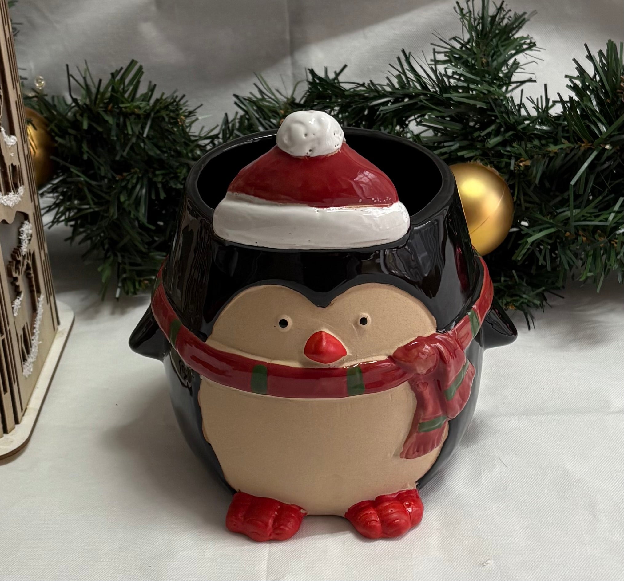 Cute Penguin Ceramic Plant / Utensils Pot