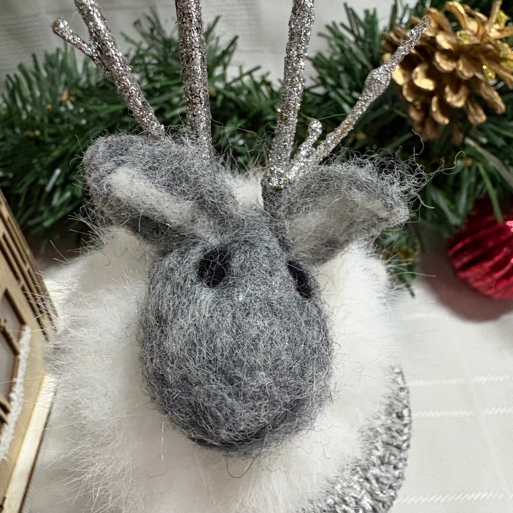 Standing Mouse in Silver Dress Christmas Ornament