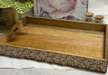 Flower Design Decorative Wooden Tray, 45cm