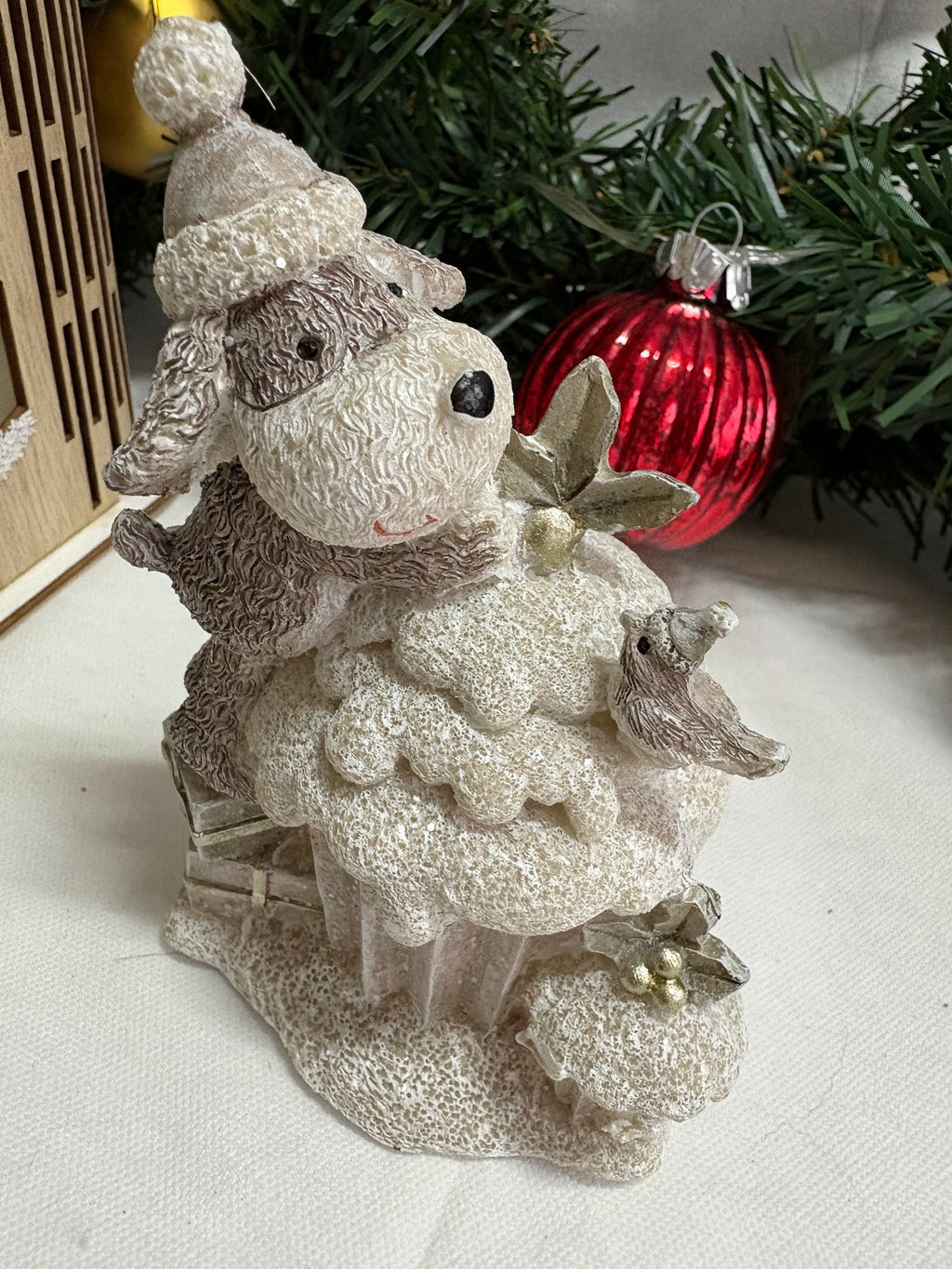 Dog & Cupcake Sparkly Christmas Ornament