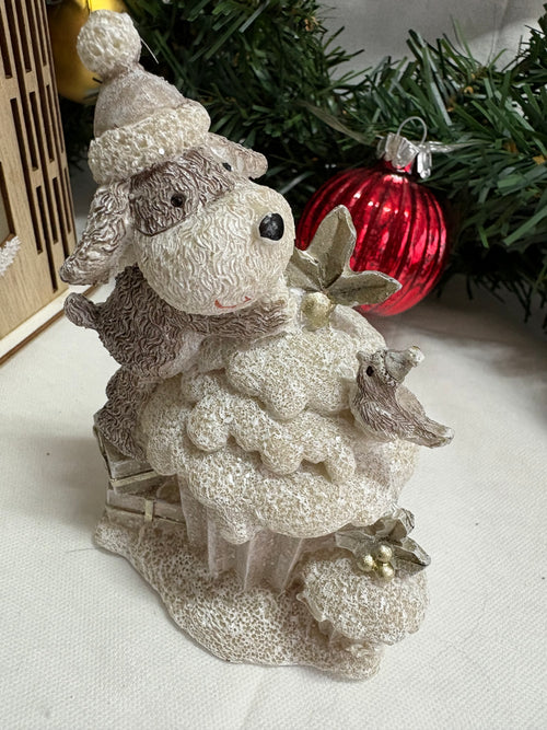 Dog & Cupcake Sparkly Christmas Ornament