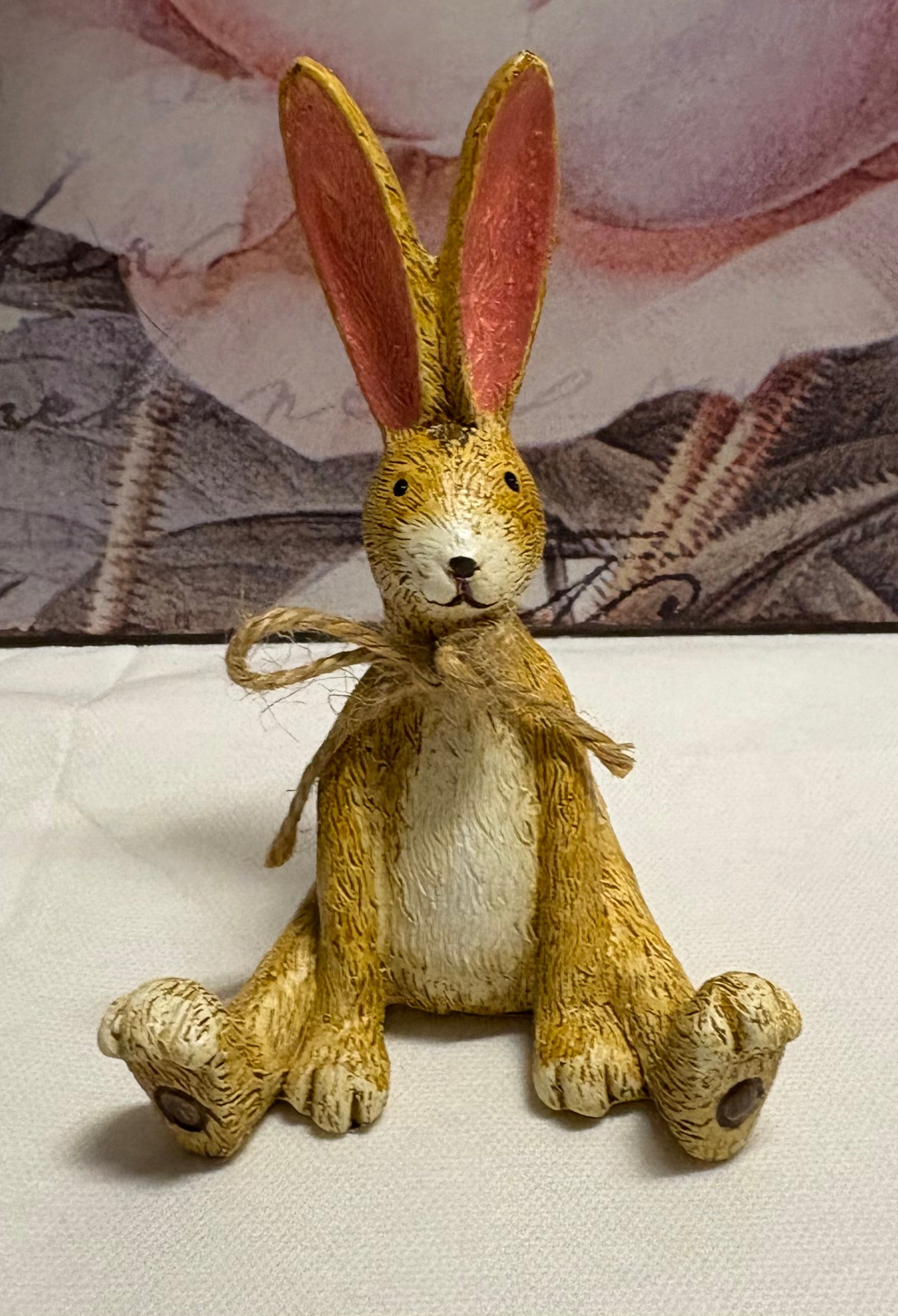 Sitting Relaxed Arms Bunny Resin Figure