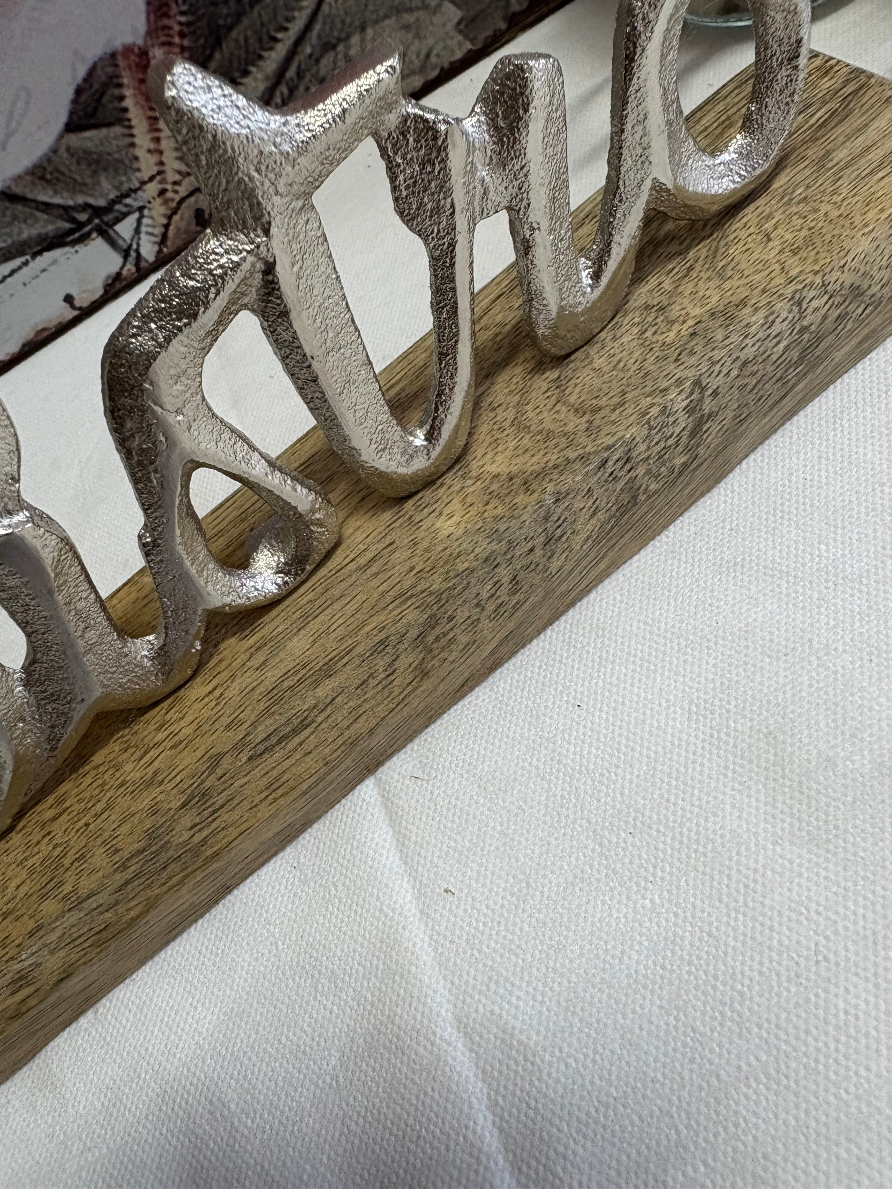 Bistro Sign on Wooden Base, 23cm