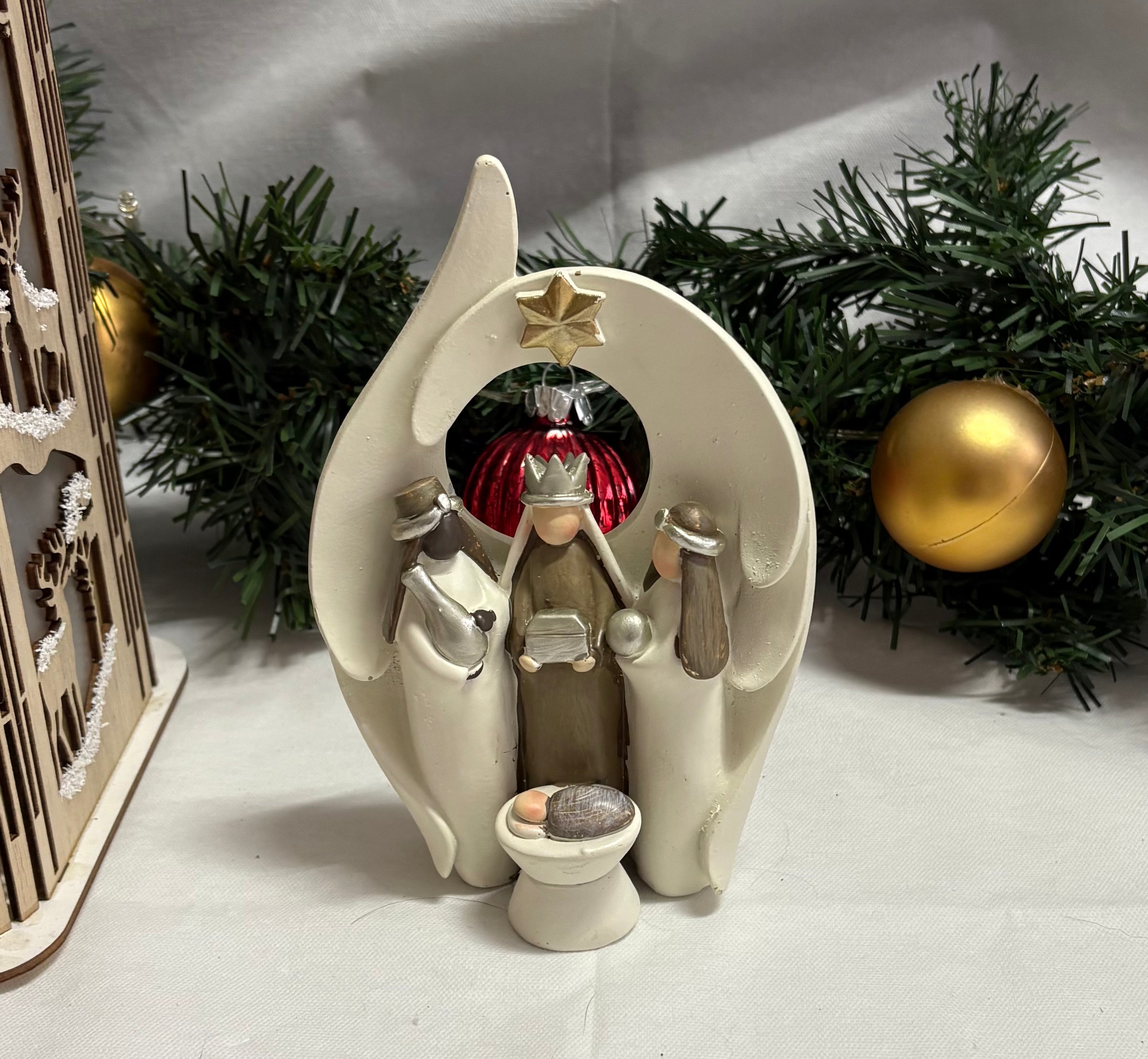 Modern Nativity Christmas Resin Ornament