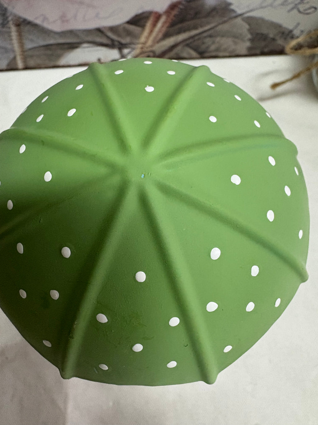Standing Highland Cow with Green Umbrella Figure Ornament