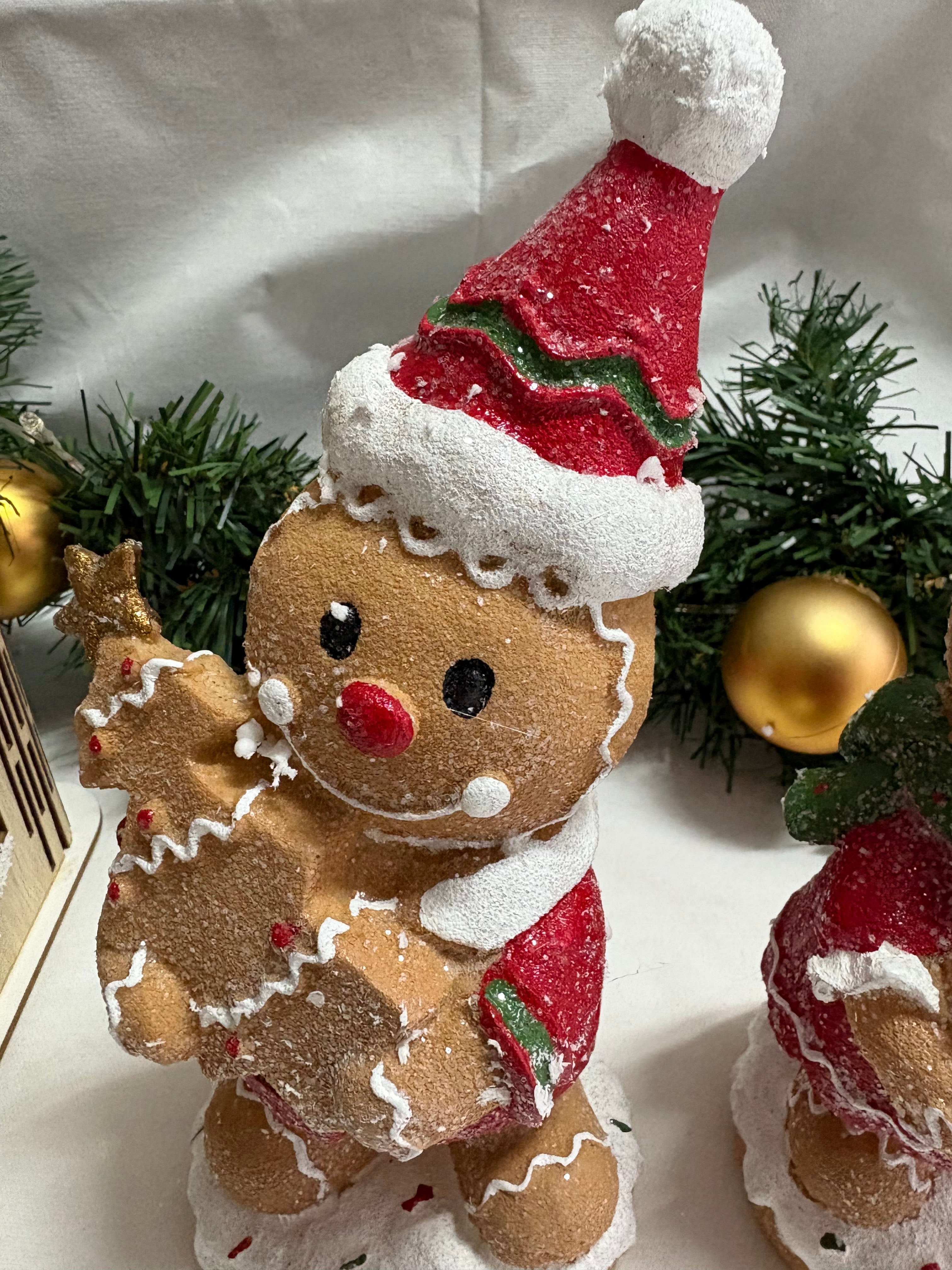 Gingerbread Couple Large Resin Christmas Ornaments