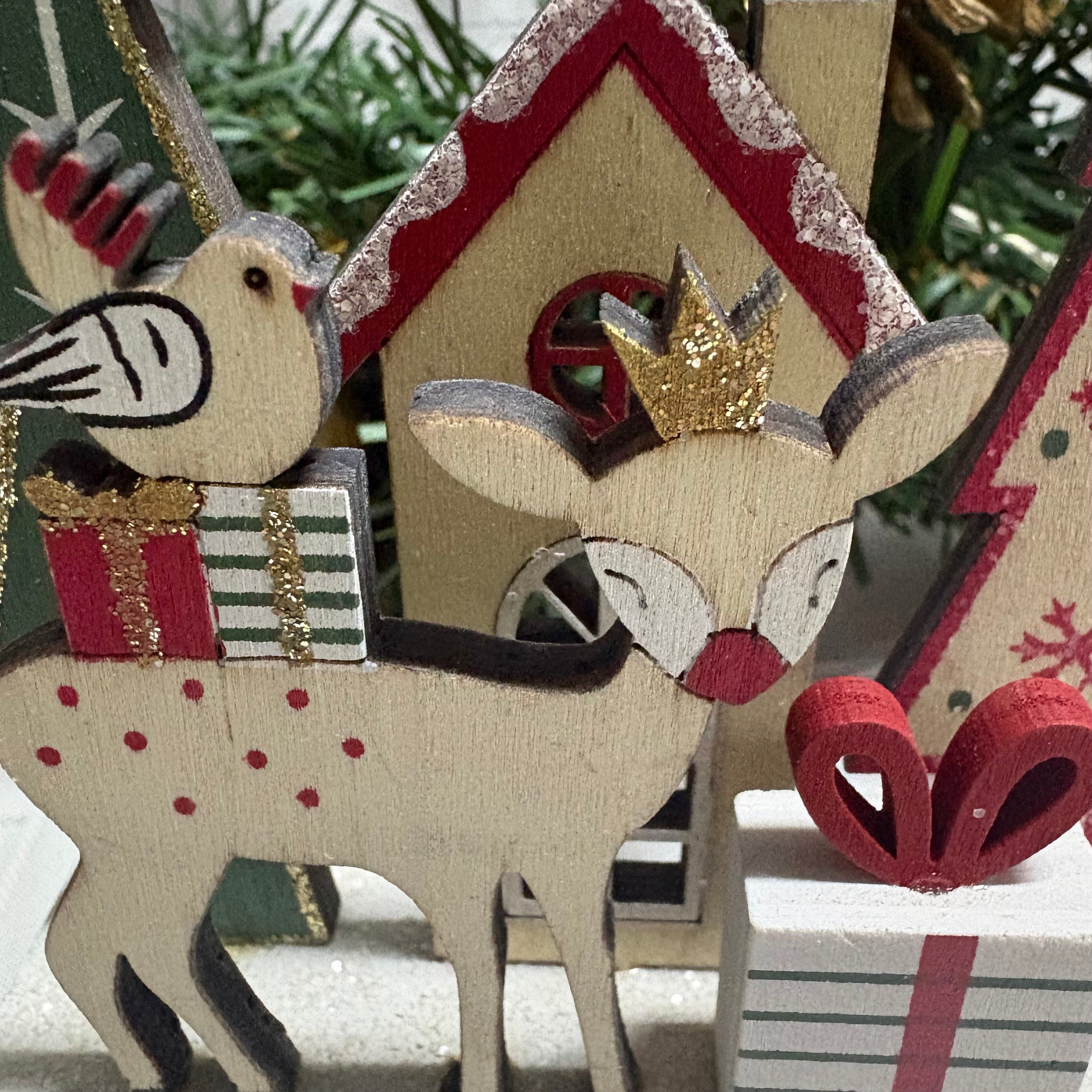 Sleigh Scene Wooden Re-useable Advent Calendar