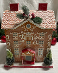 Metal Gingerbread House Christmas Ornament with door