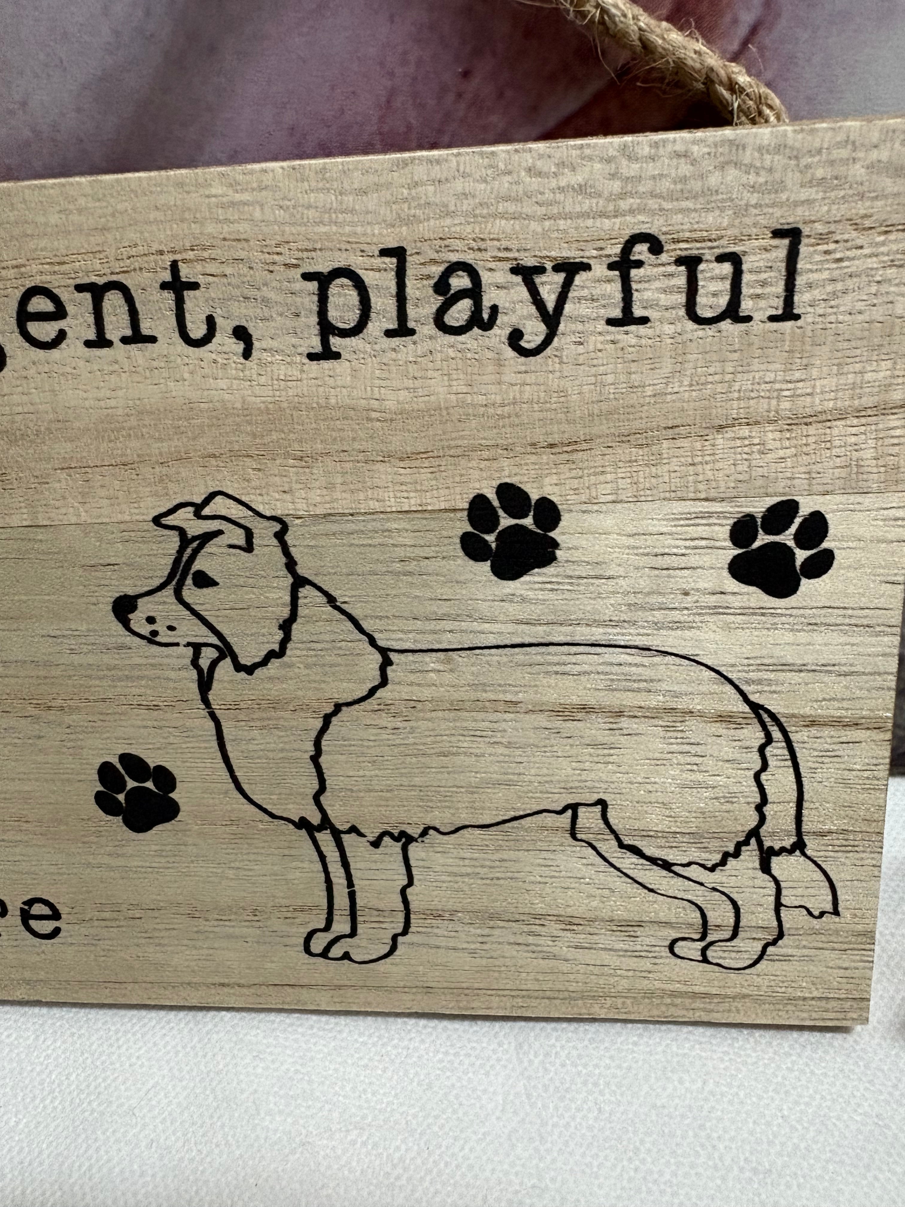 Border Collie Hanging Sign, 15cm