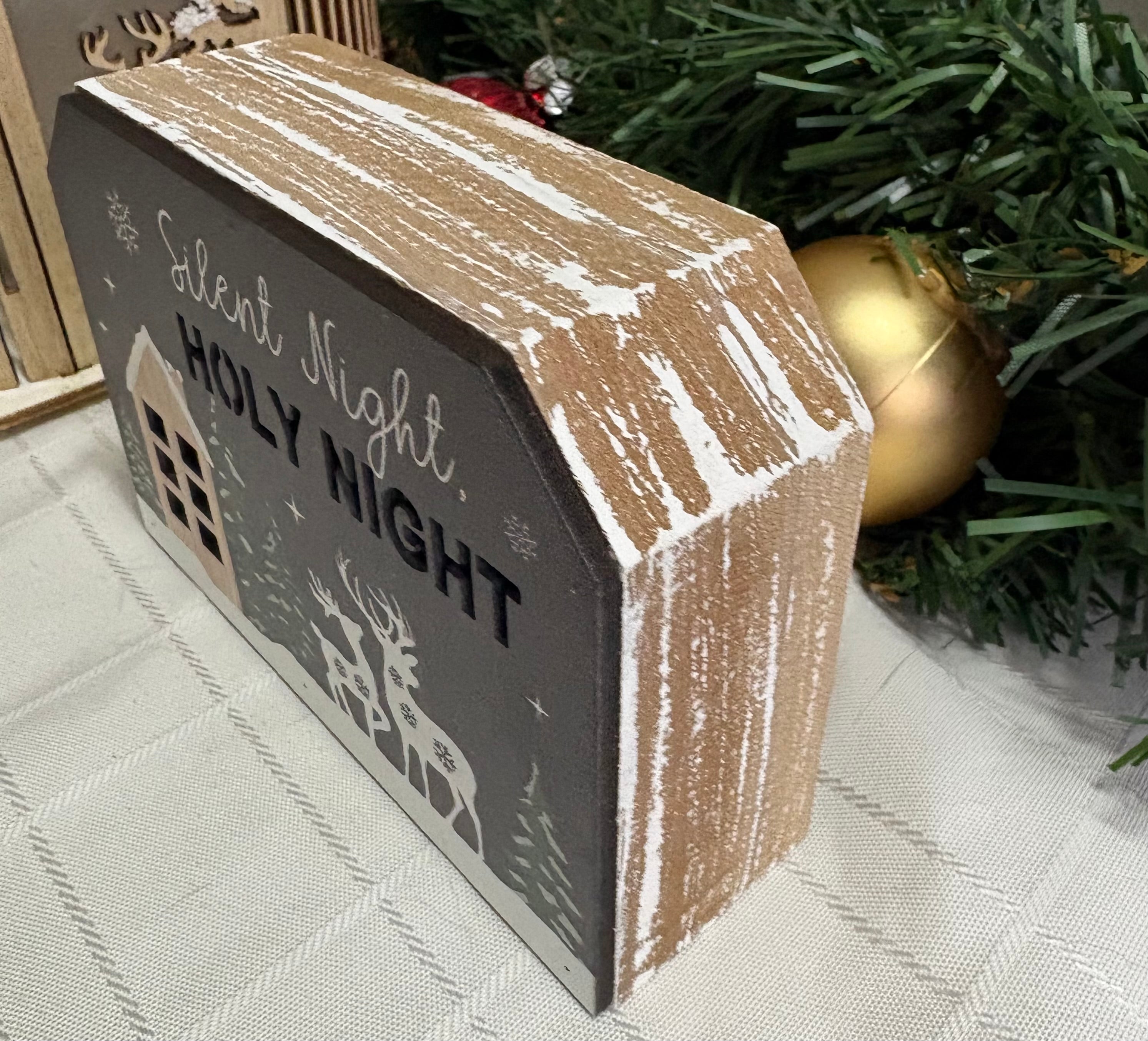 Silent Night Holy Night LED Light Up Ornament