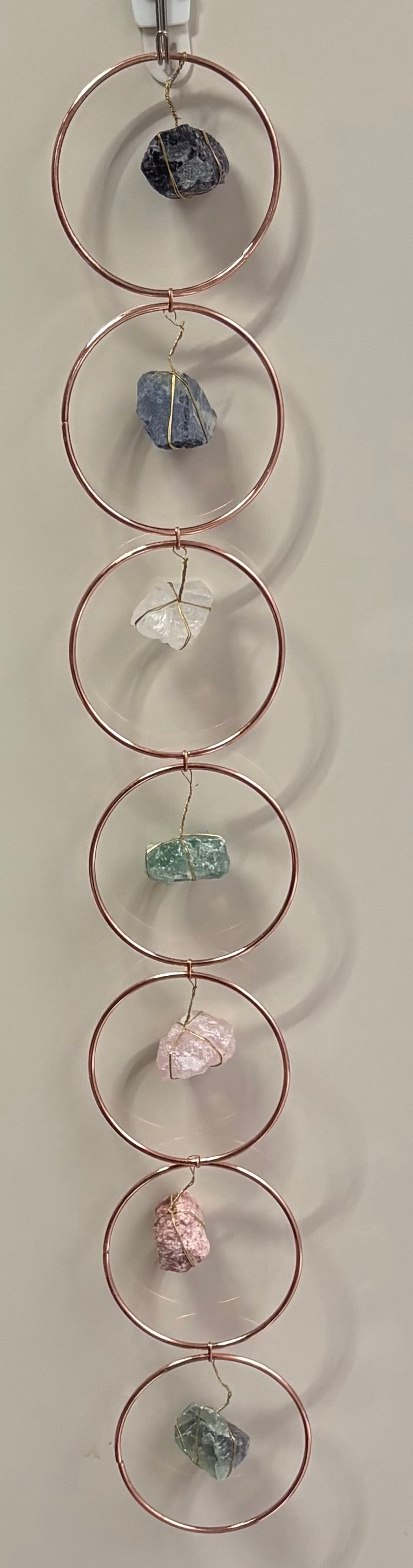 Rose Gold Rings Crystal Wall Hanging