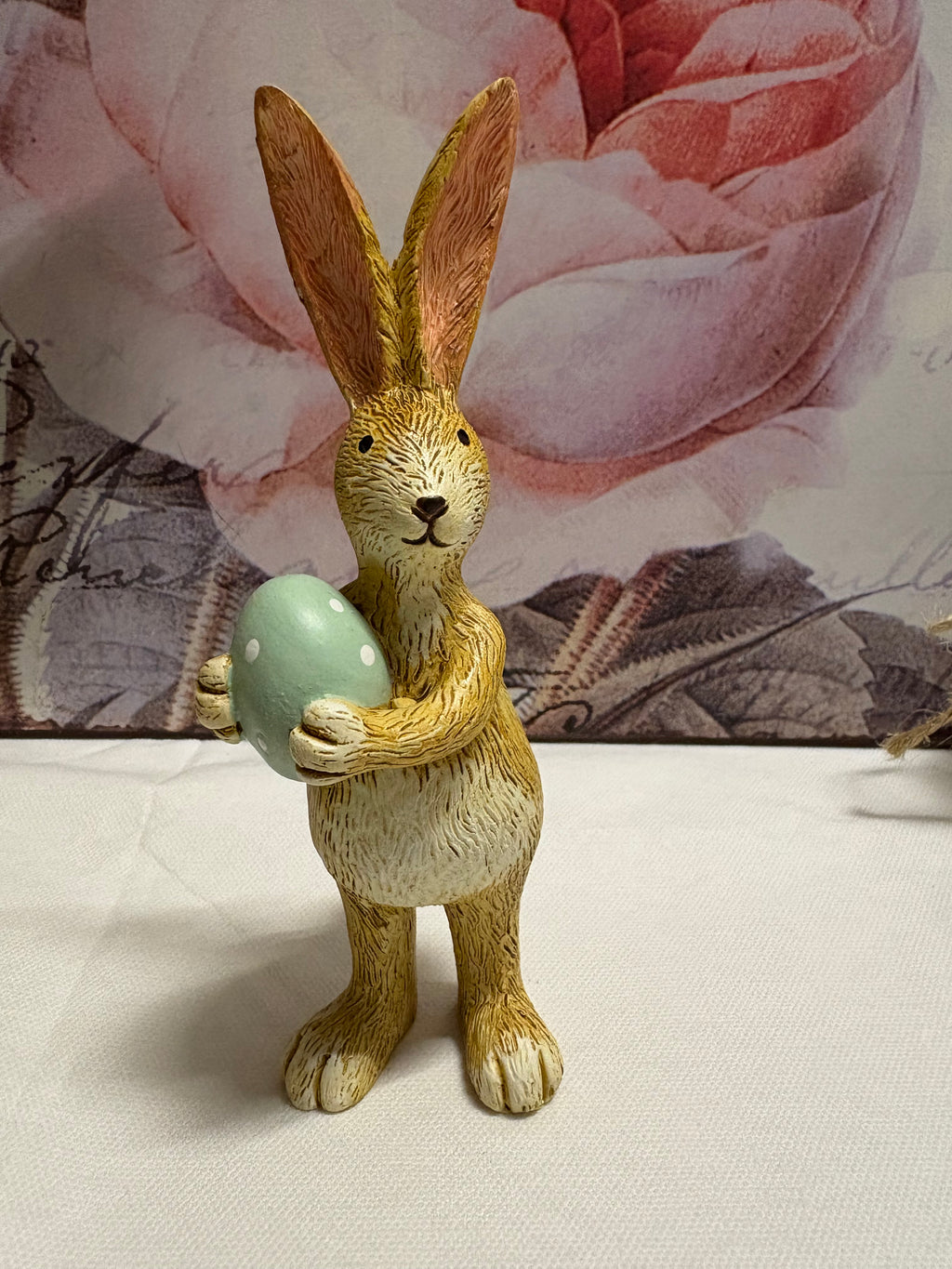 Standing Green Egg Bunny Resin Figure