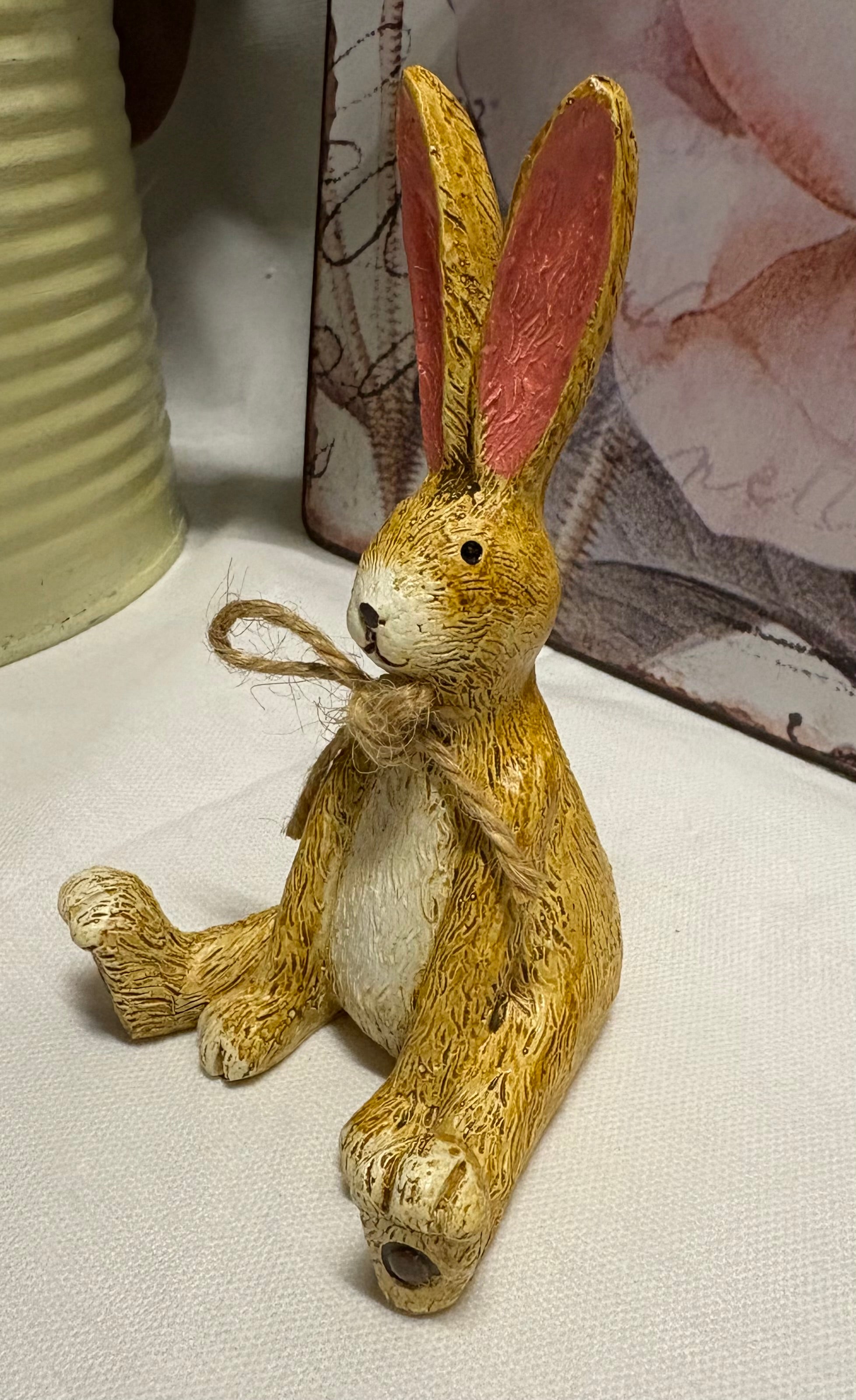 Sitting Relaxed Arms Bunny Resin Figure