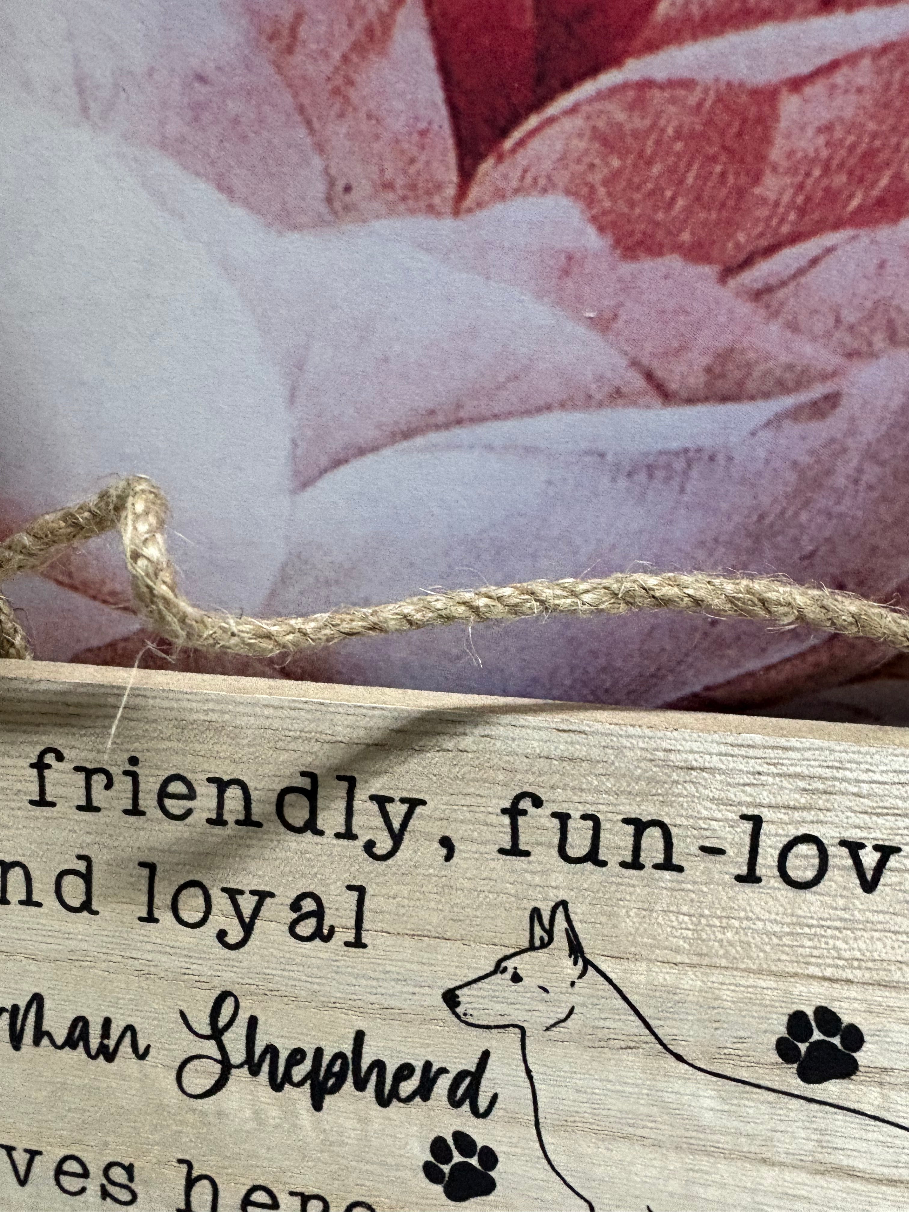 German Shepherd Wooden Sign, 15cm