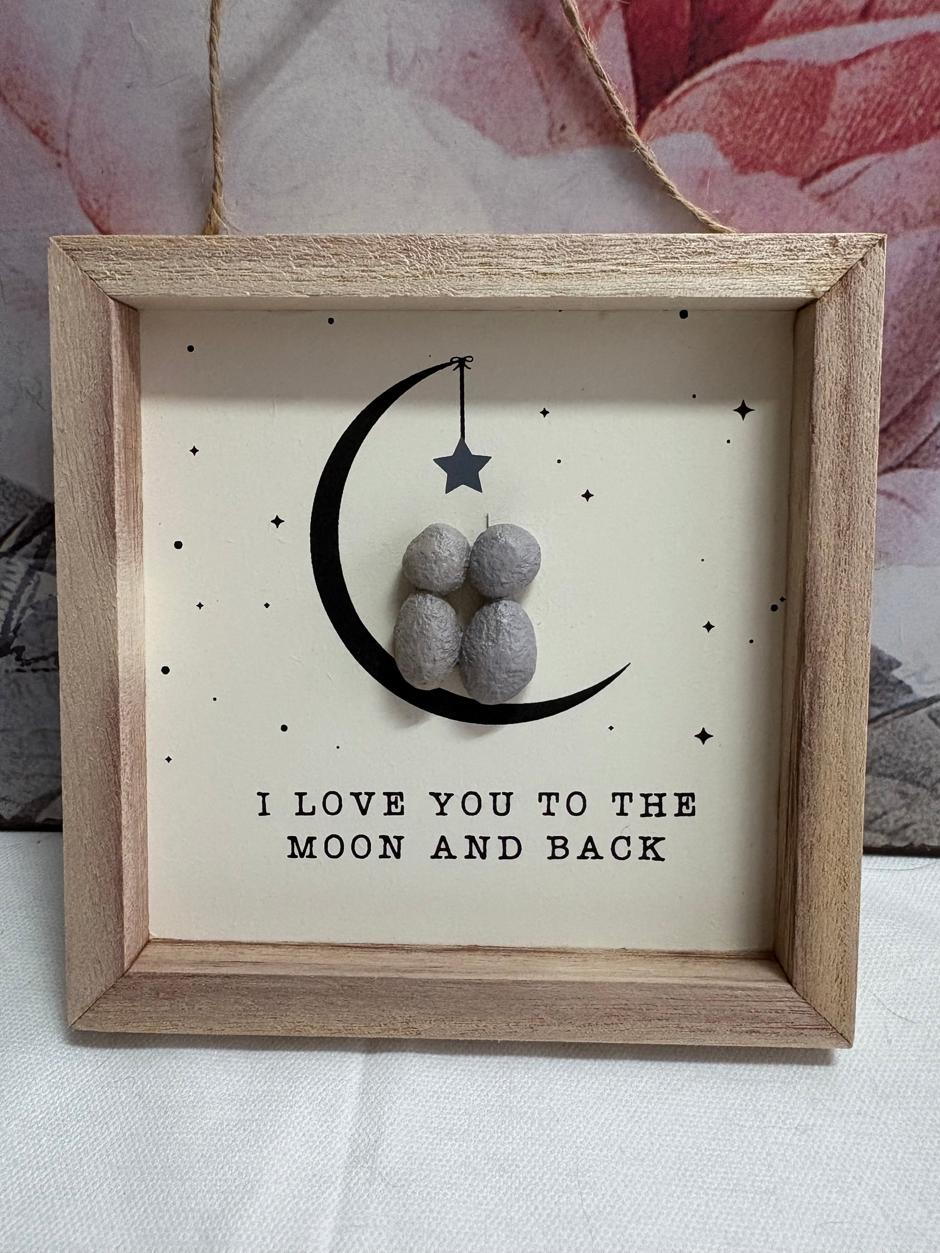 I love you to the Moon Hanging Frame, 13cm