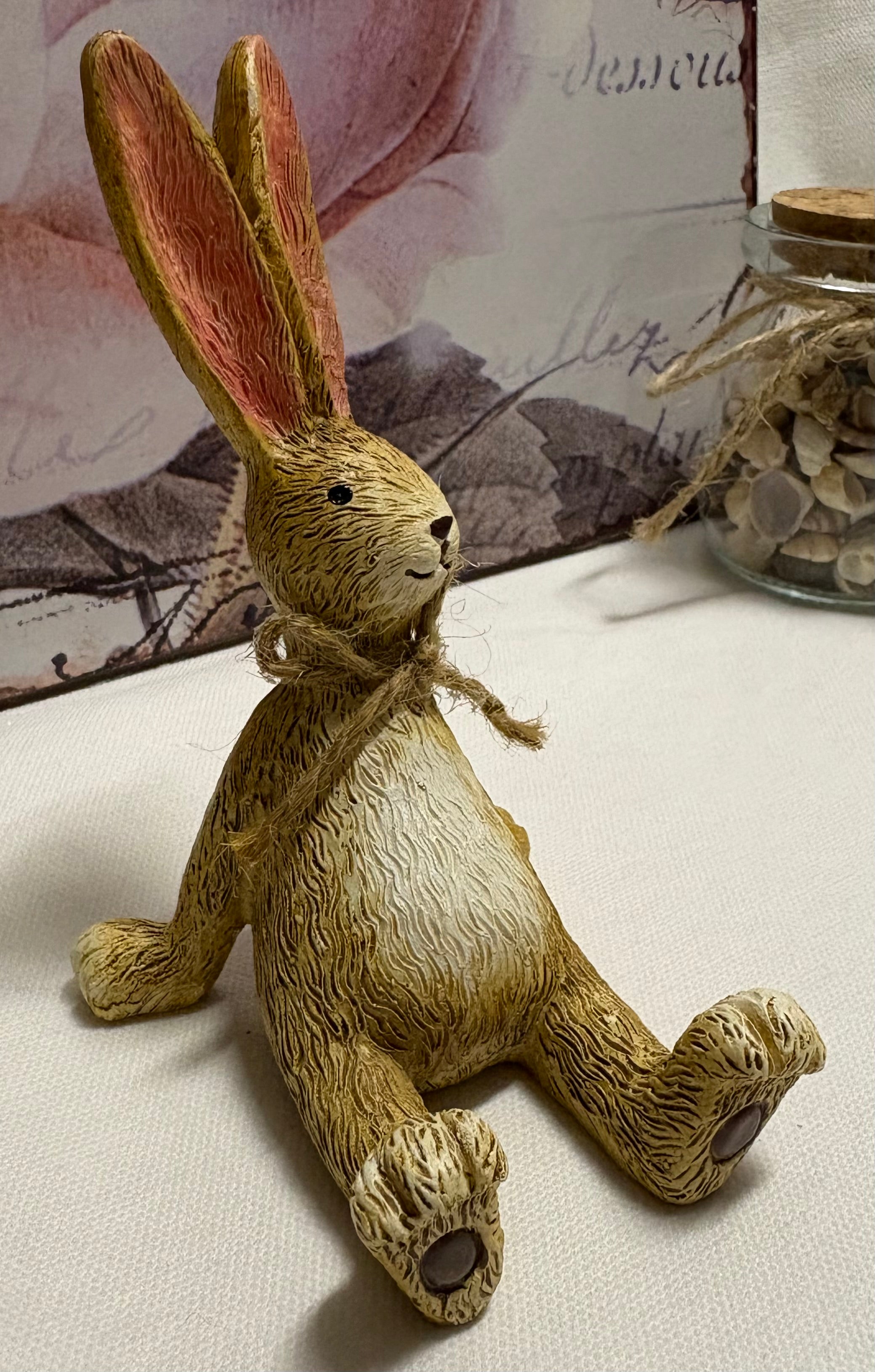 Sitting Laid Back Bunny Resin Figure