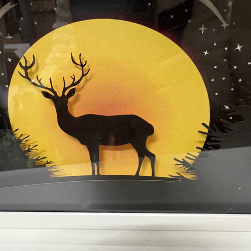 Deer Scene LED Light Box Ornament