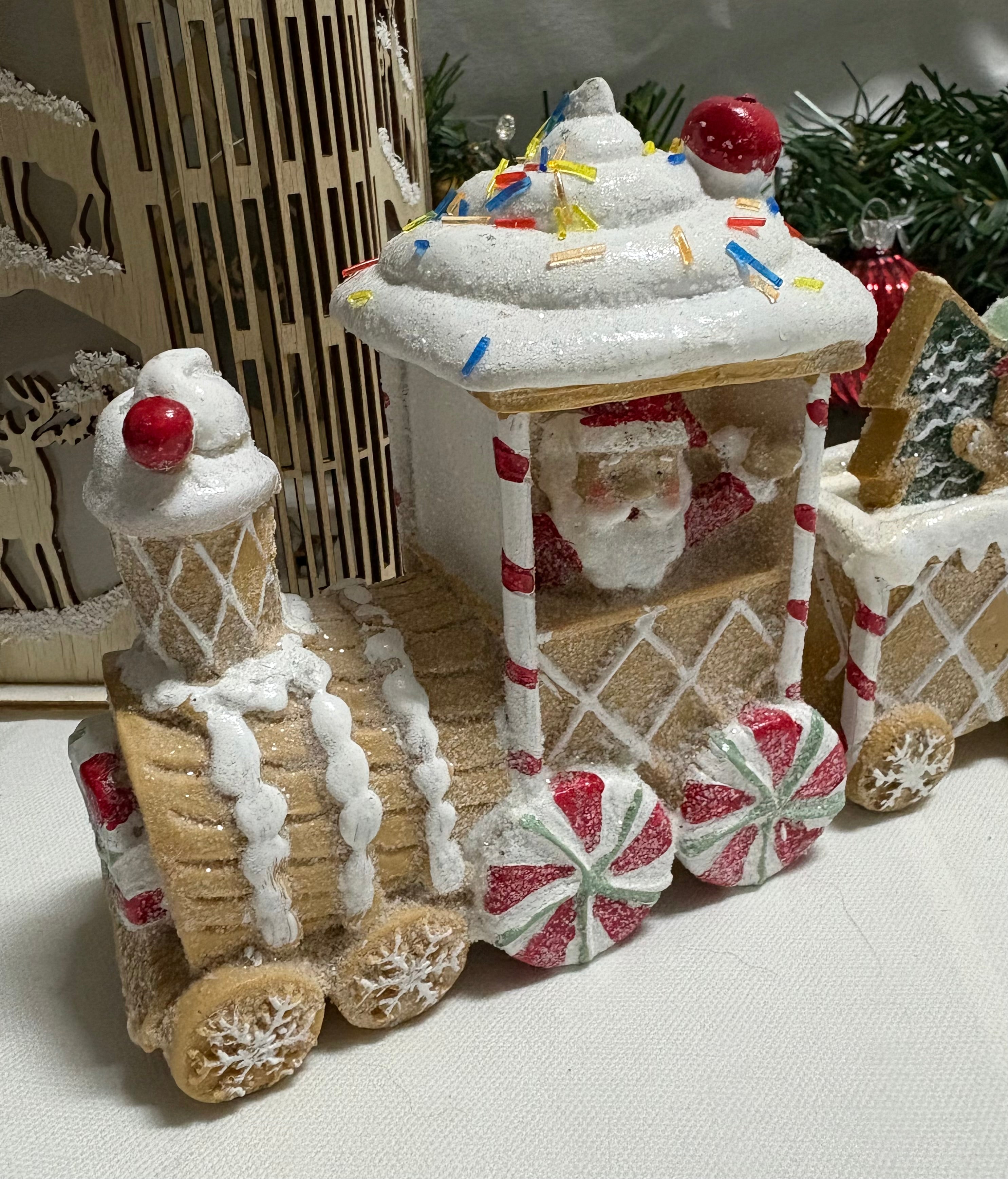 Gorgeous Gingerbread Train Resin Christmas Ornament