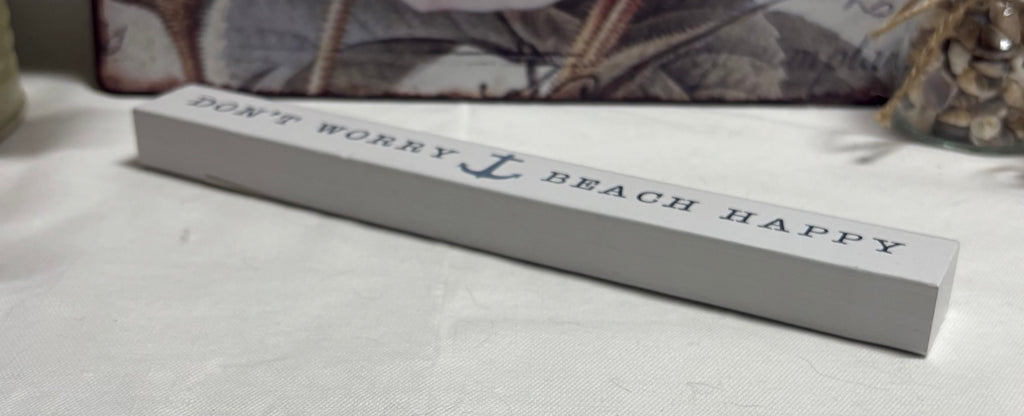 Don't worry Beach Happy Wooden Block Ornament, 24cm