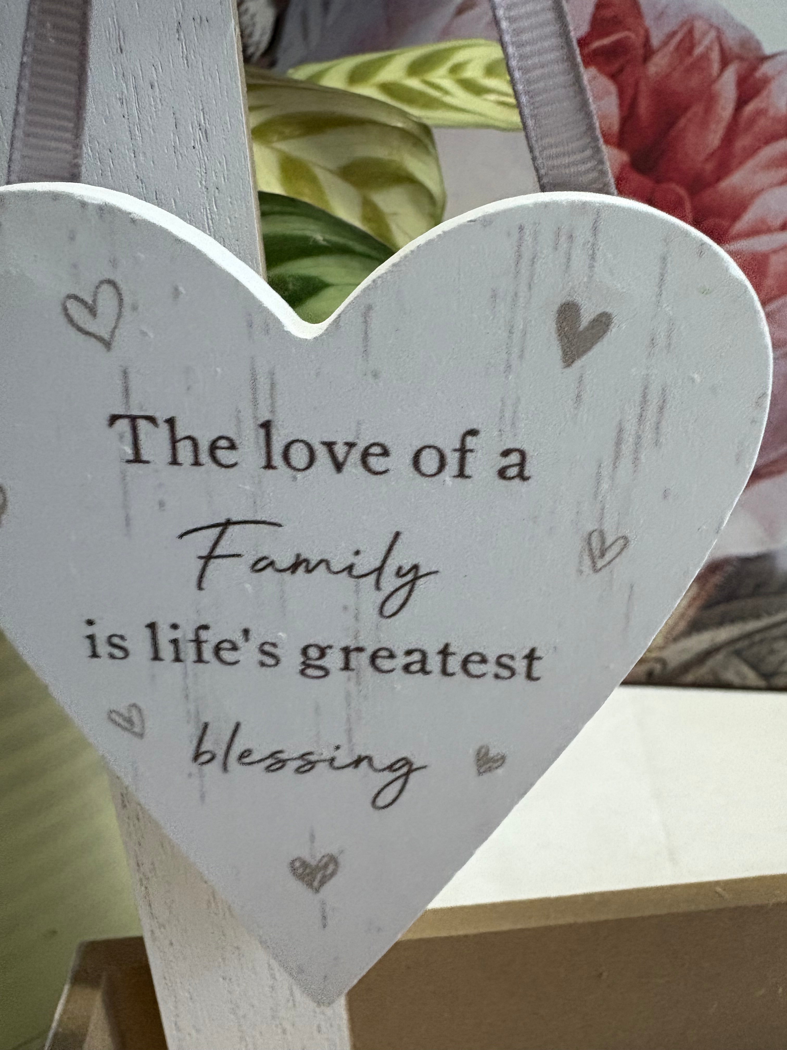 Family Hanging Heart Signs, 11cm - 6 designs